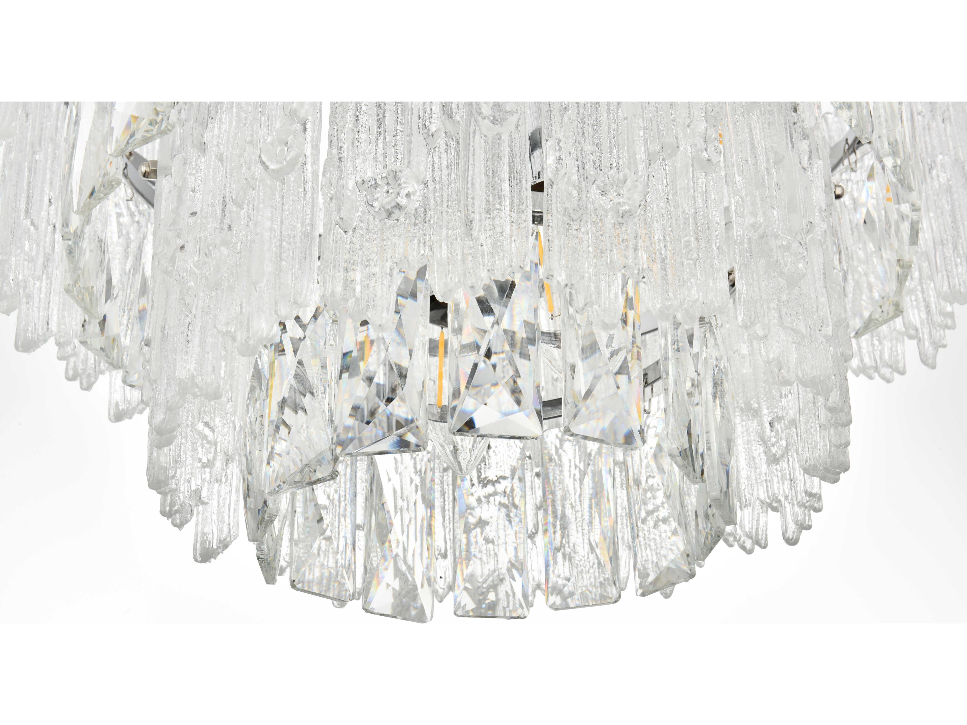 Elegant Lighting Emilia 4-Light Chrome Tiered Semi Flush Mount