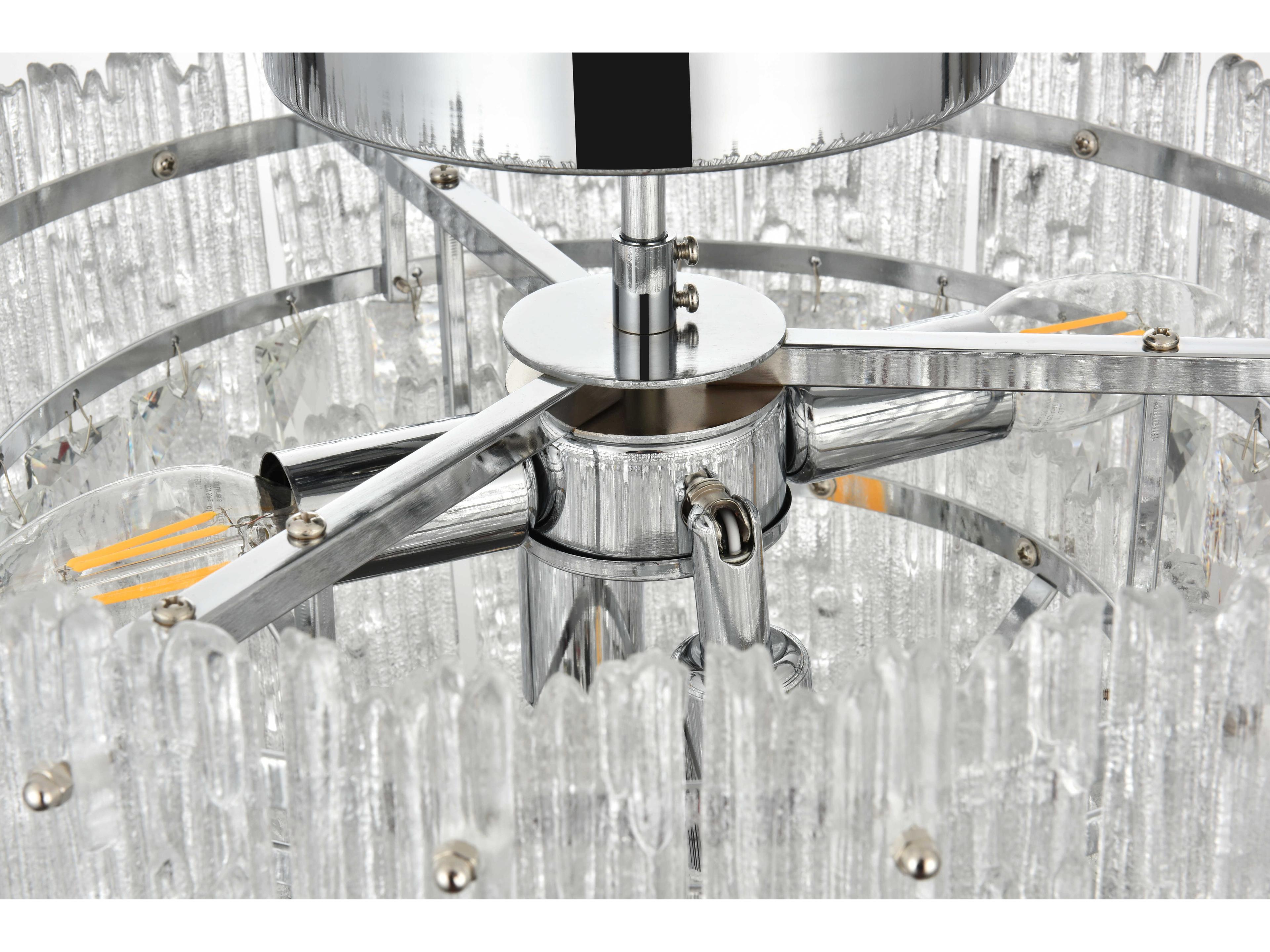 Elegant Lighting Emilia 4-Light Chrome Tiered Semi Flush Mount