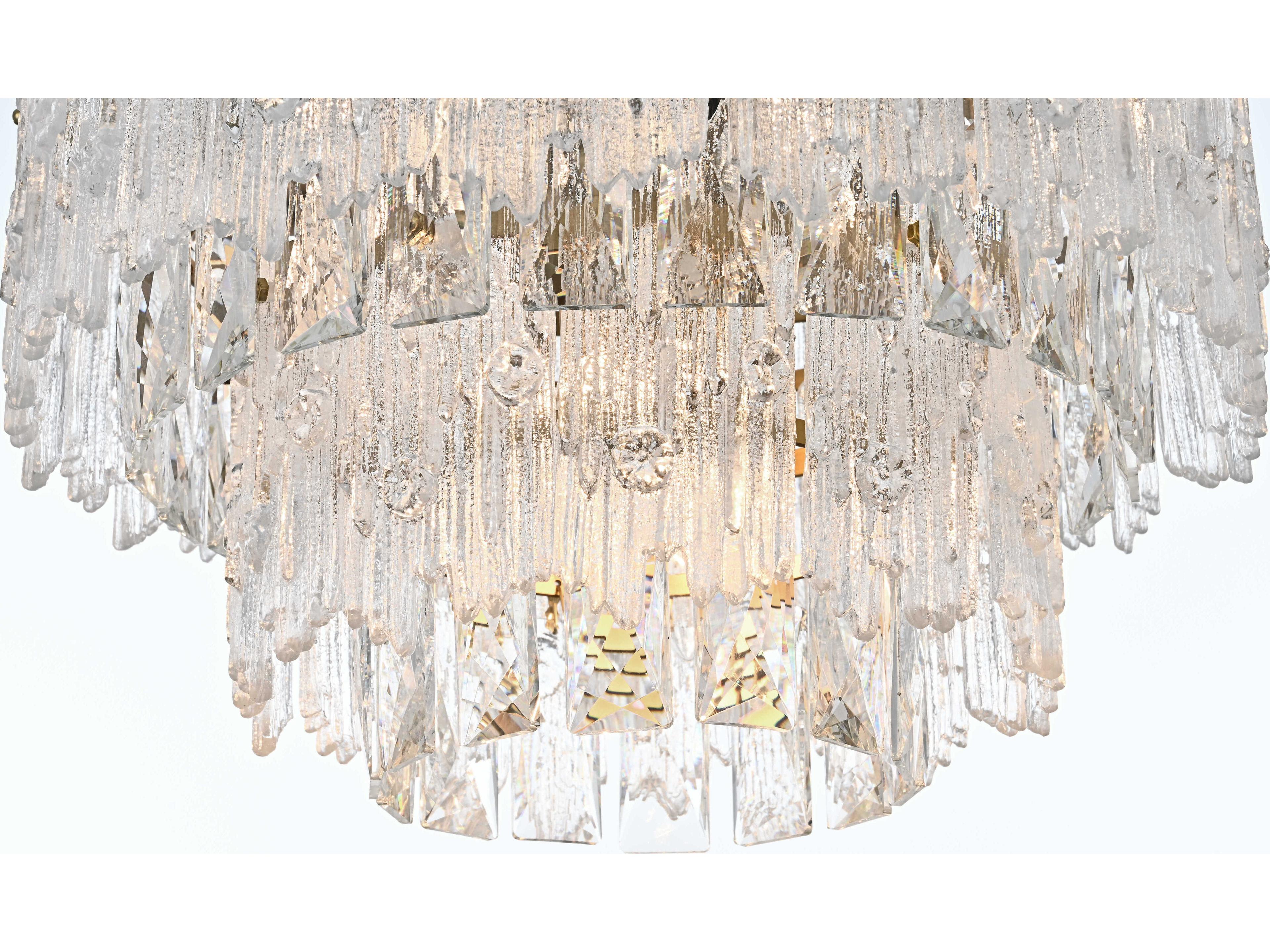 Elegant Lighting Emilia 4-Light Satin Gold Tiered Semi Flush Mount
