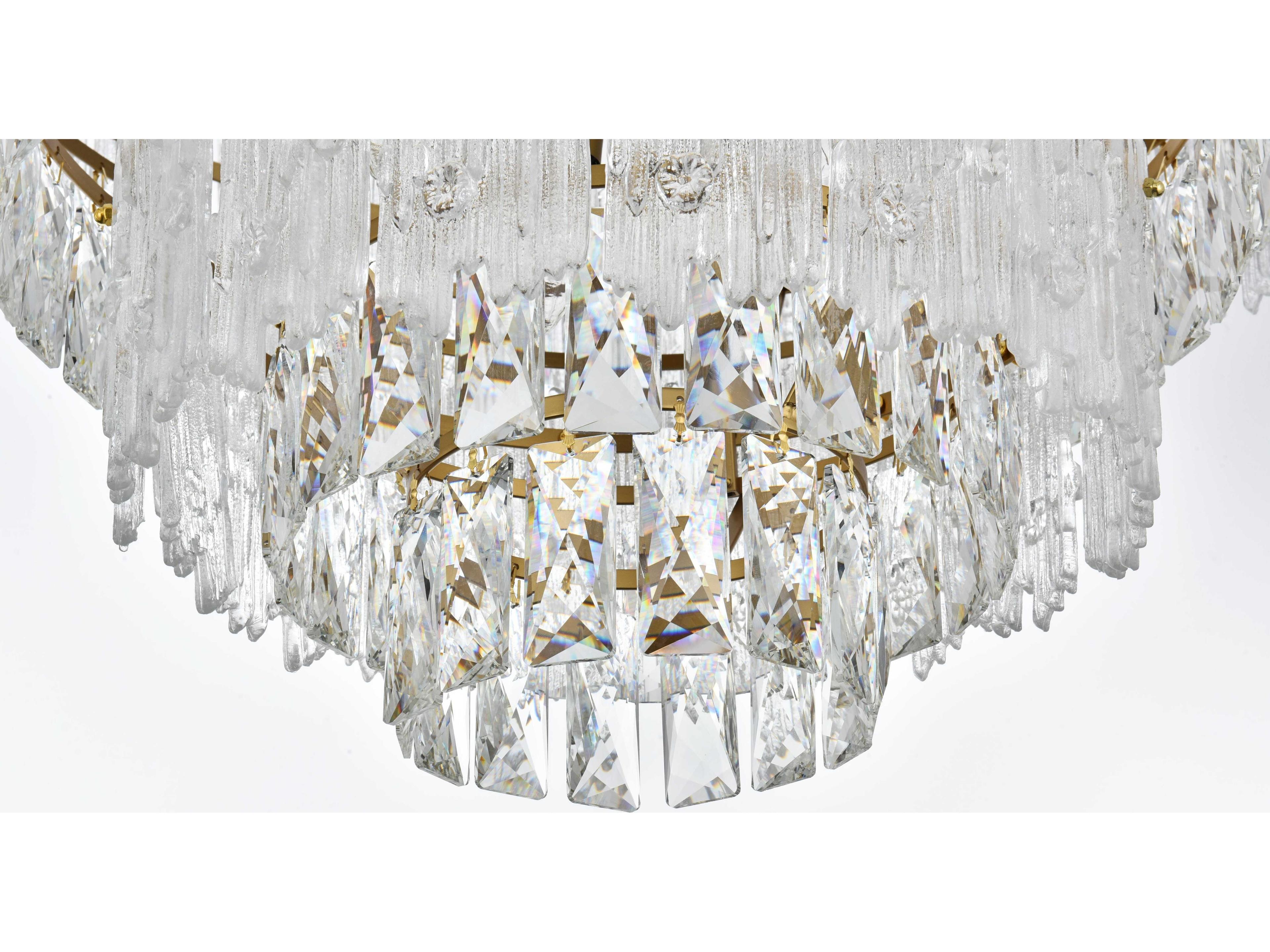 Elegant Lighting Emilia 8-Light Satin Gold Tiered Semi Flush Mount