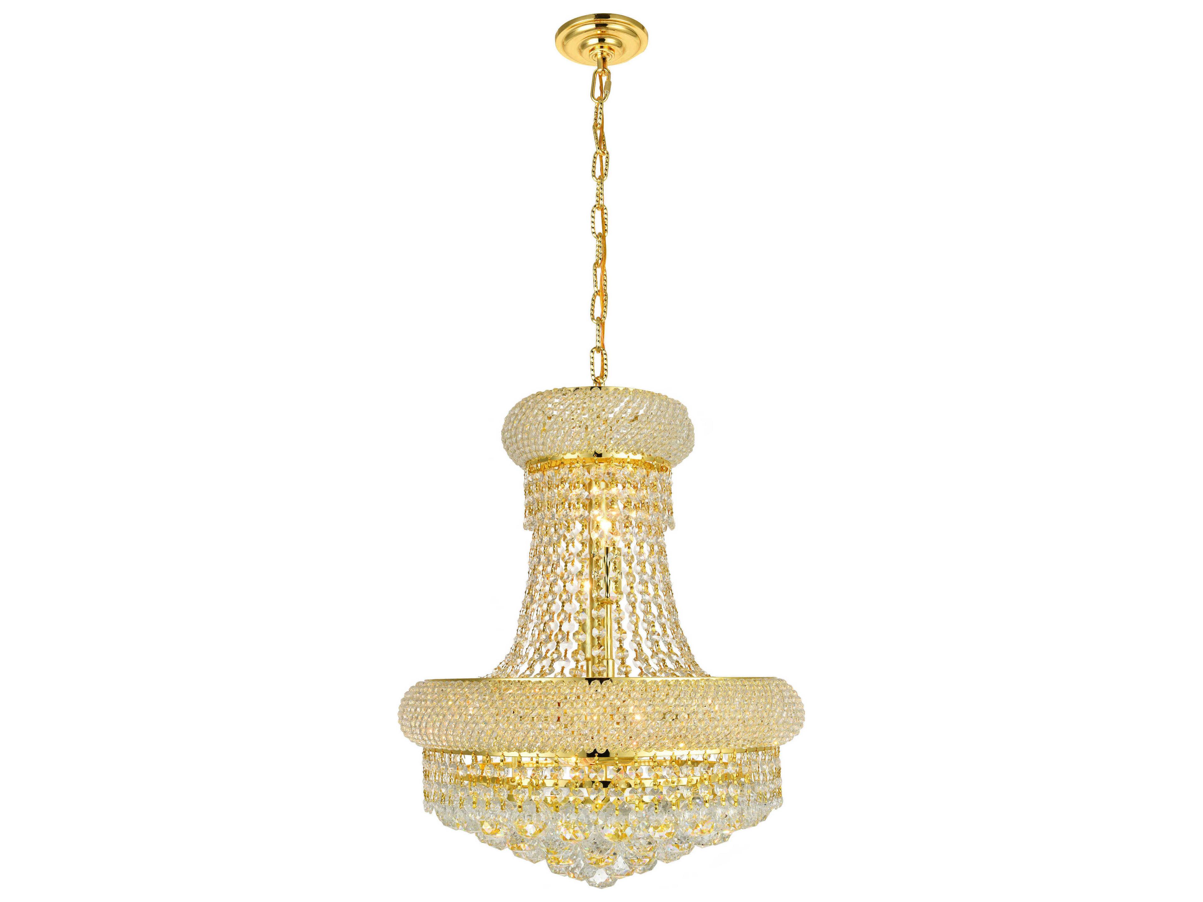 Elegant Lighting Primo 8-Light Gold Clear Crystal Empire Tiered Chandelier