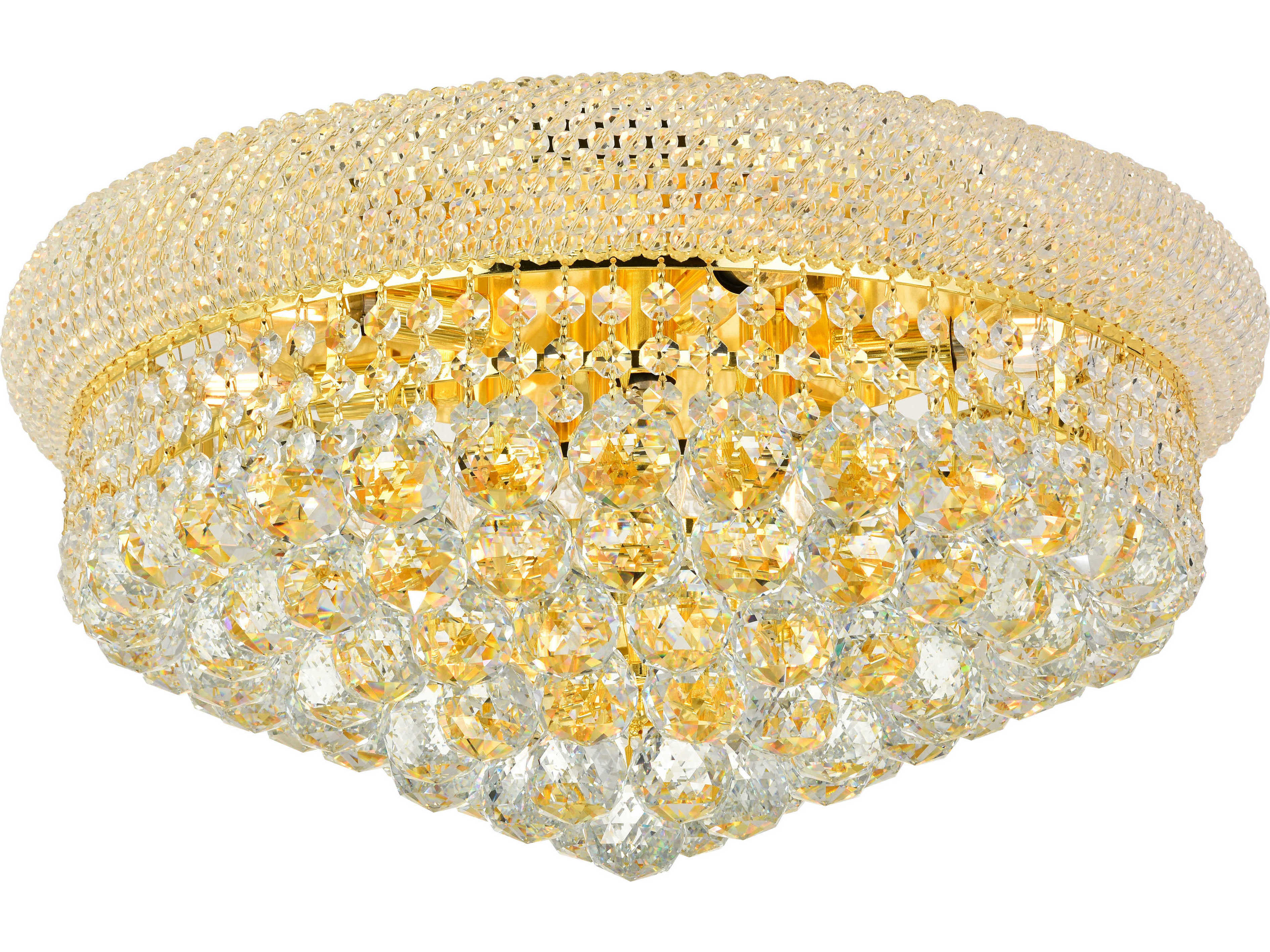 Elegant Lighting Primo Gold Clear Crystal Bowl Flush Mount