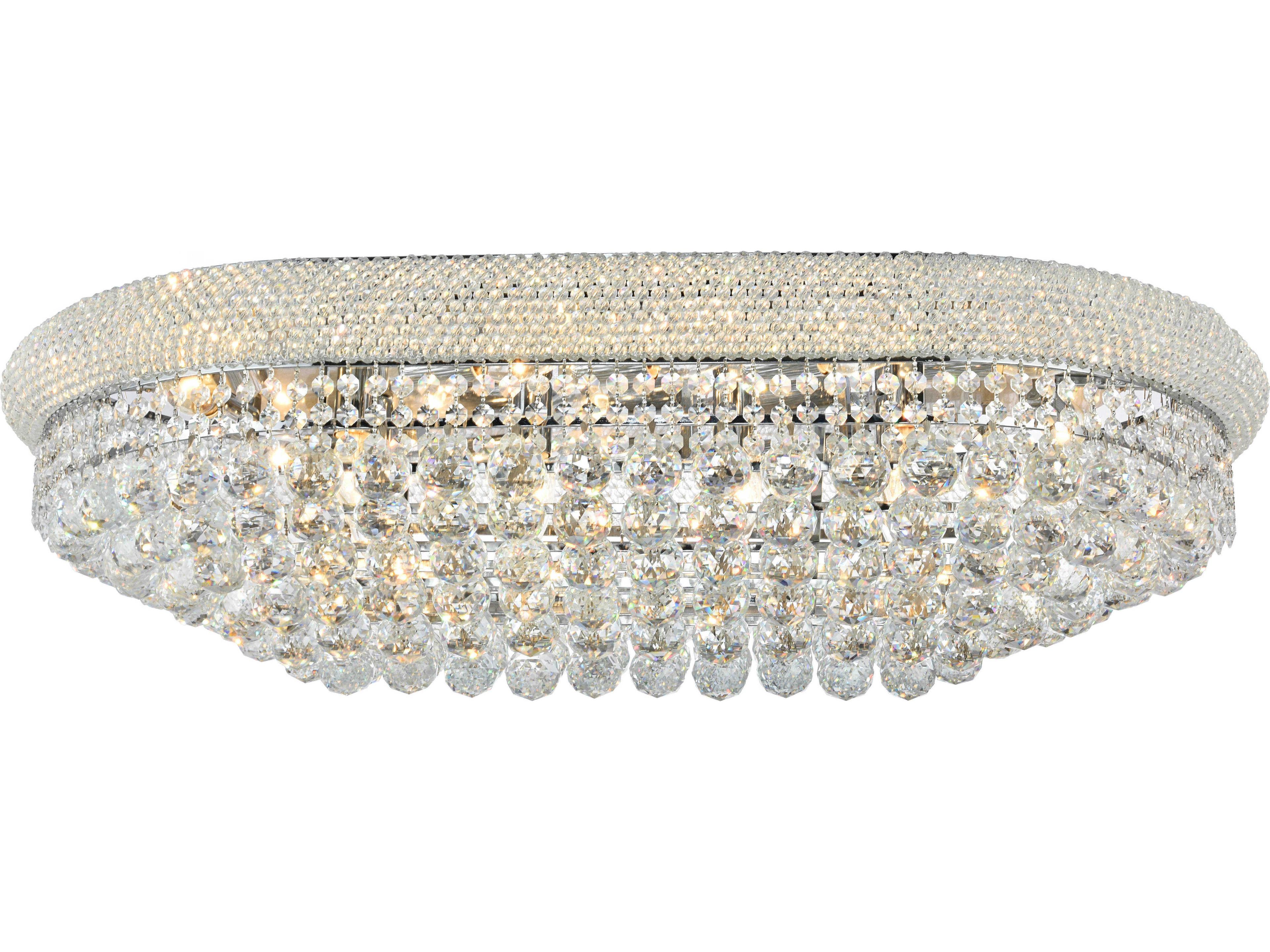Elegant Lighting Primo Chrome Clear Crystal Dome Flush Mount