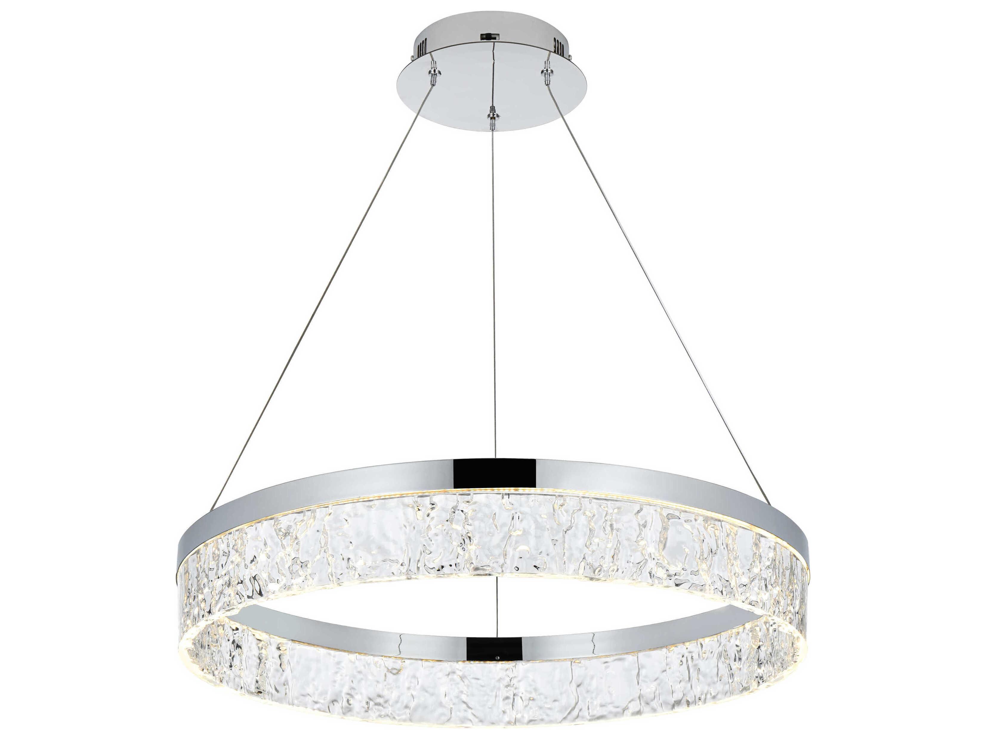 Elegant Lighting Linden 1-Light Chrome Round Pendant