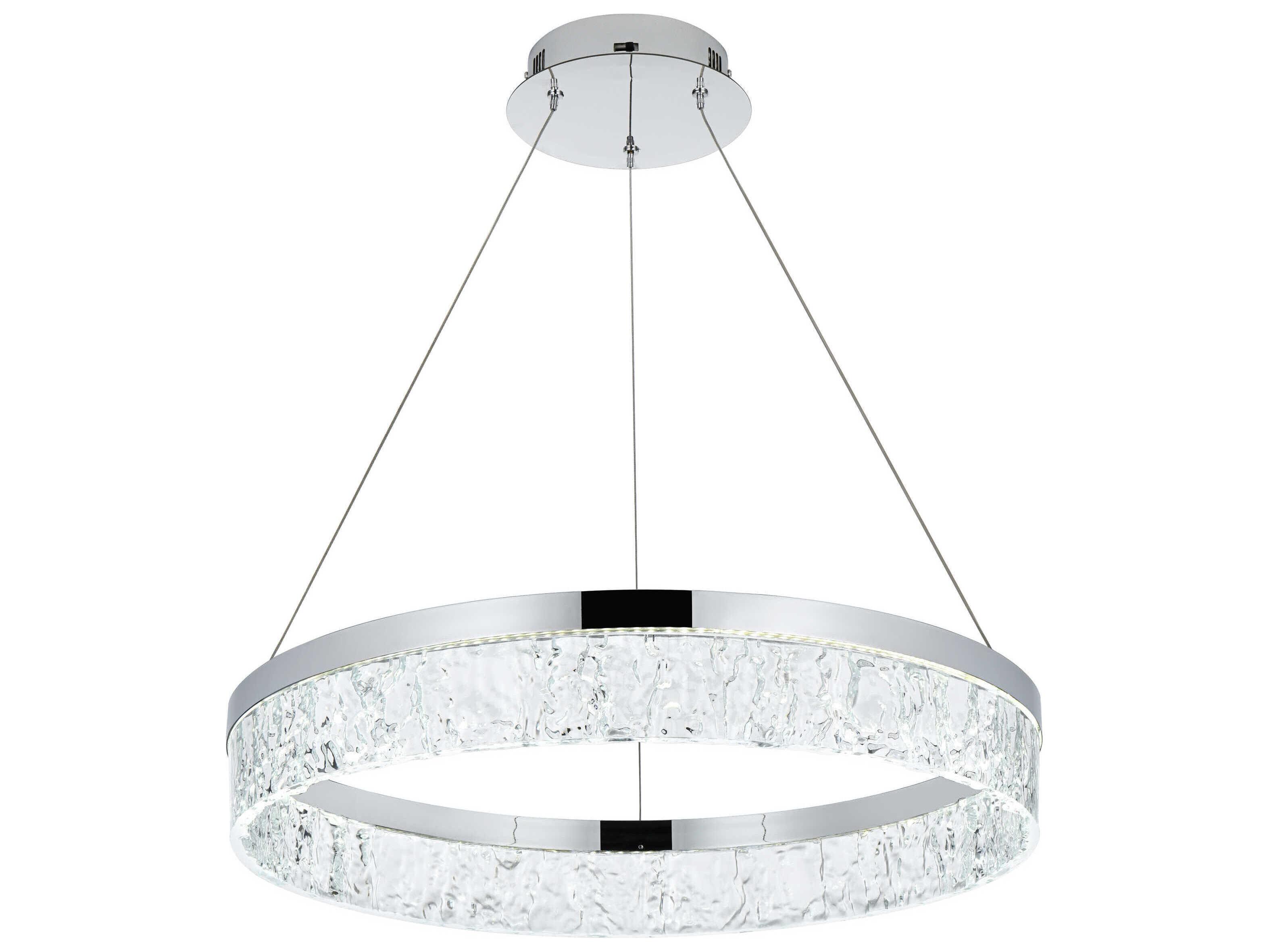 Elegant Lighting Linden 1-Light Chrome Round Pendant