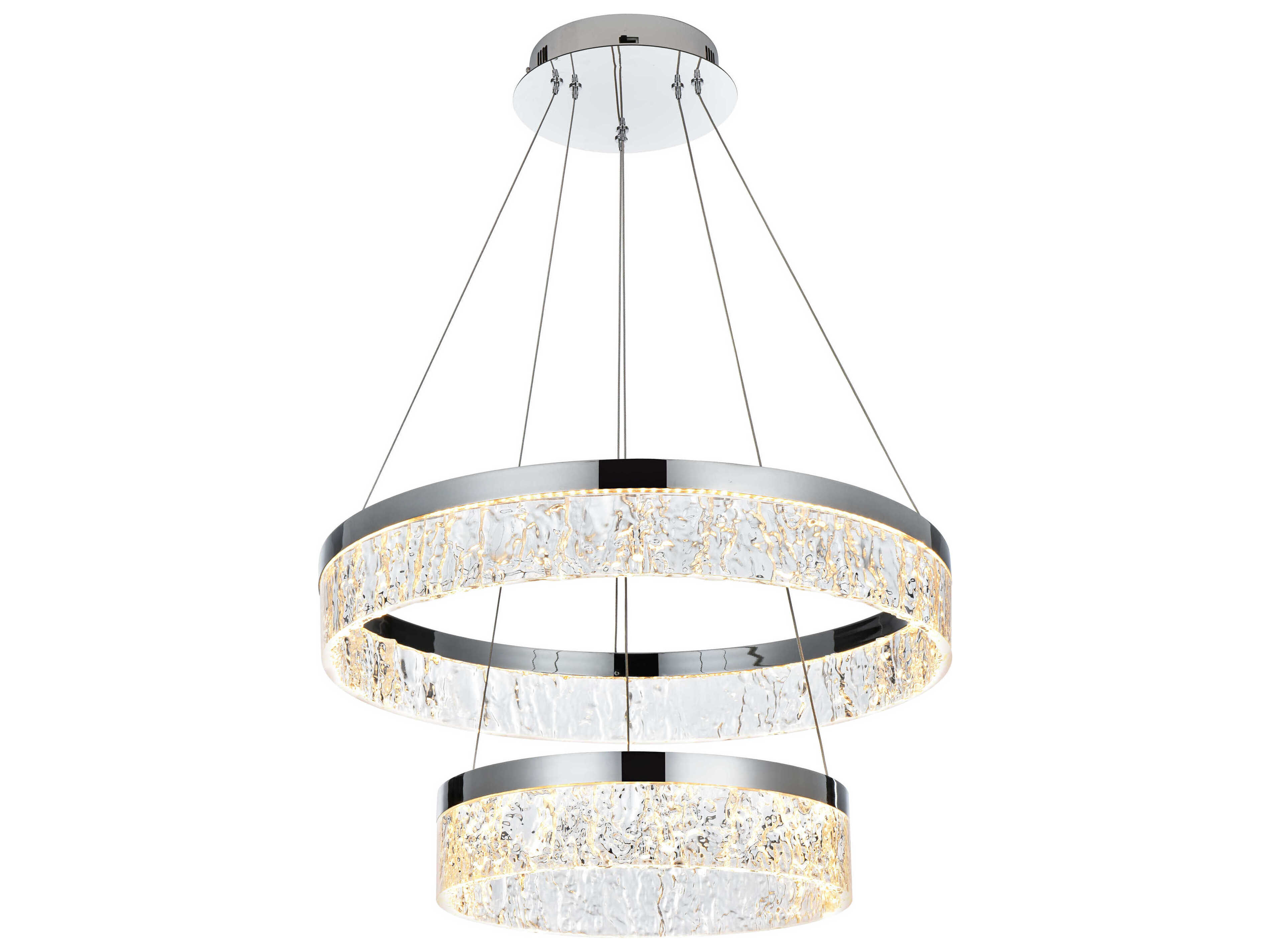 Elegant Lighting Linden 2-Light Chrome Tiered Pendant