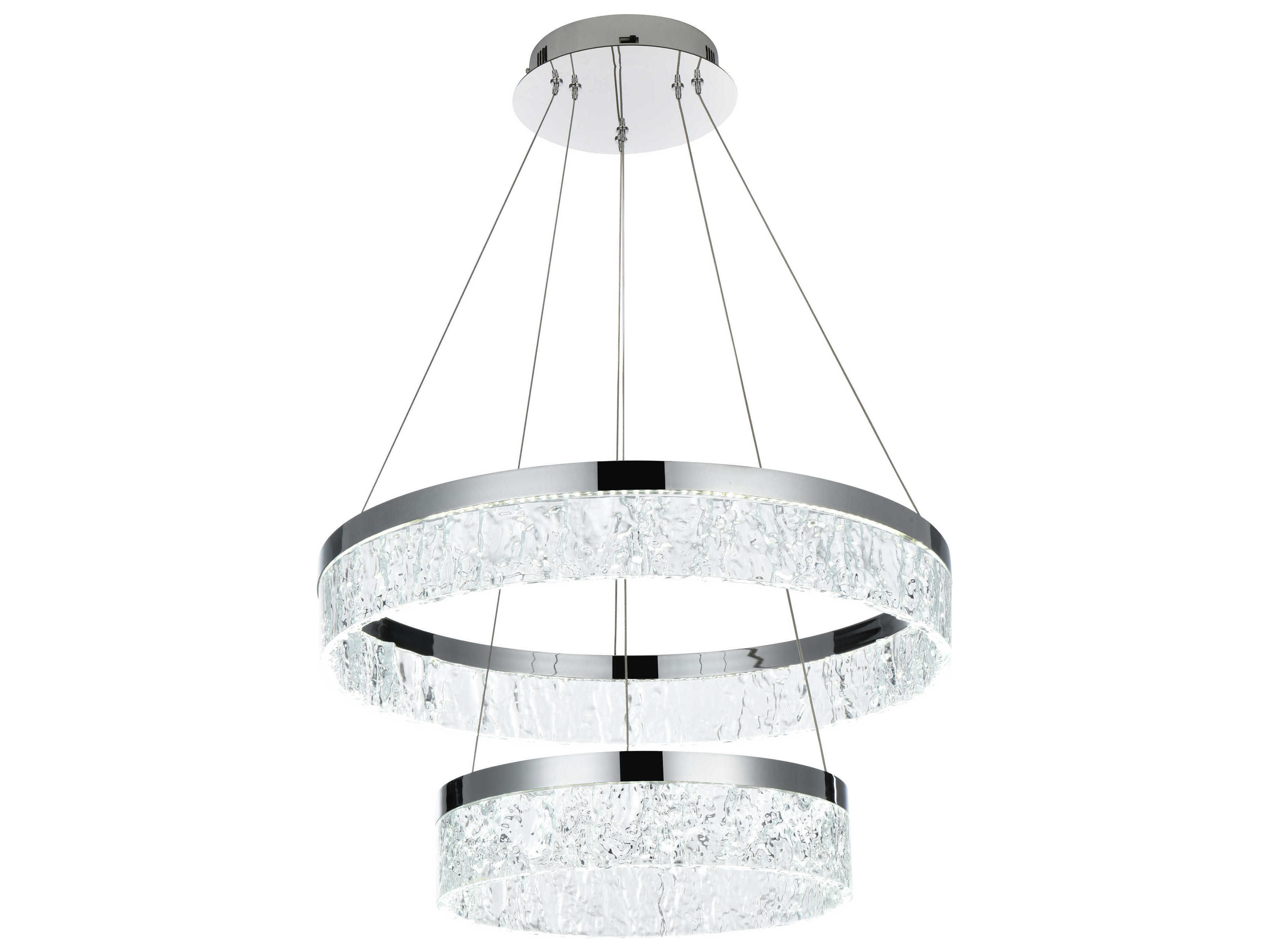 Elegant Lighting Linden 2-Light Chrome Tiered Pendant