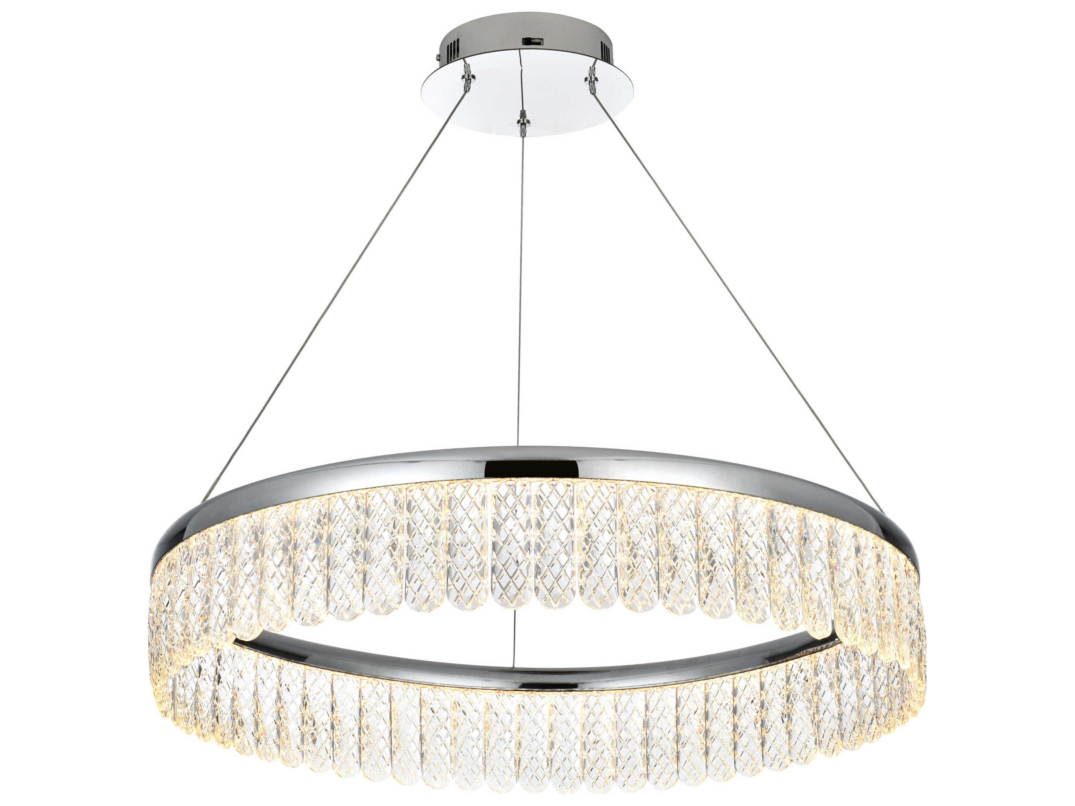 Elegant Lighting Rune 1-Light Chrome Round Pendant