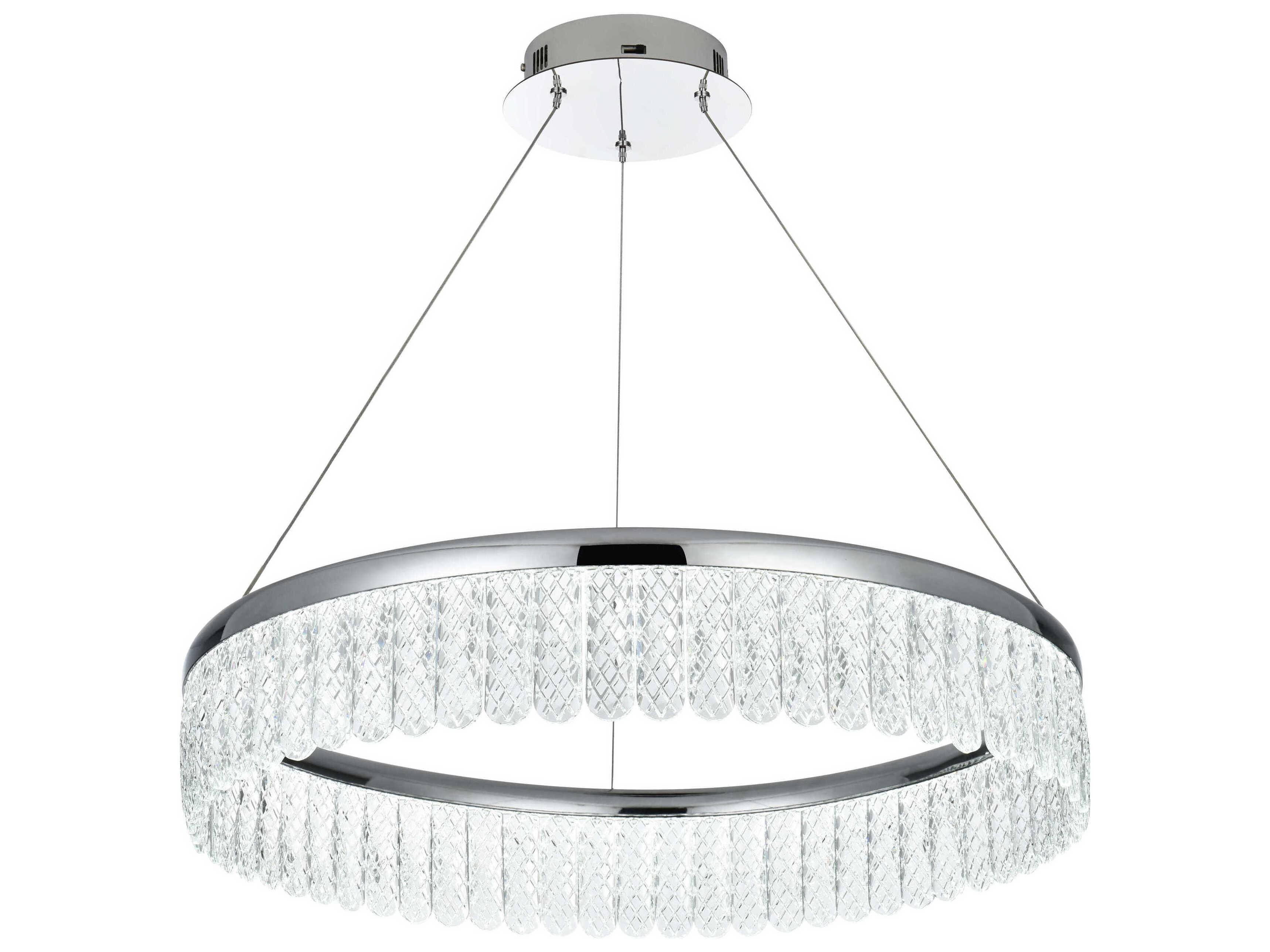 Elegant Lighting Rune 1-Light Chrome Round Pendant