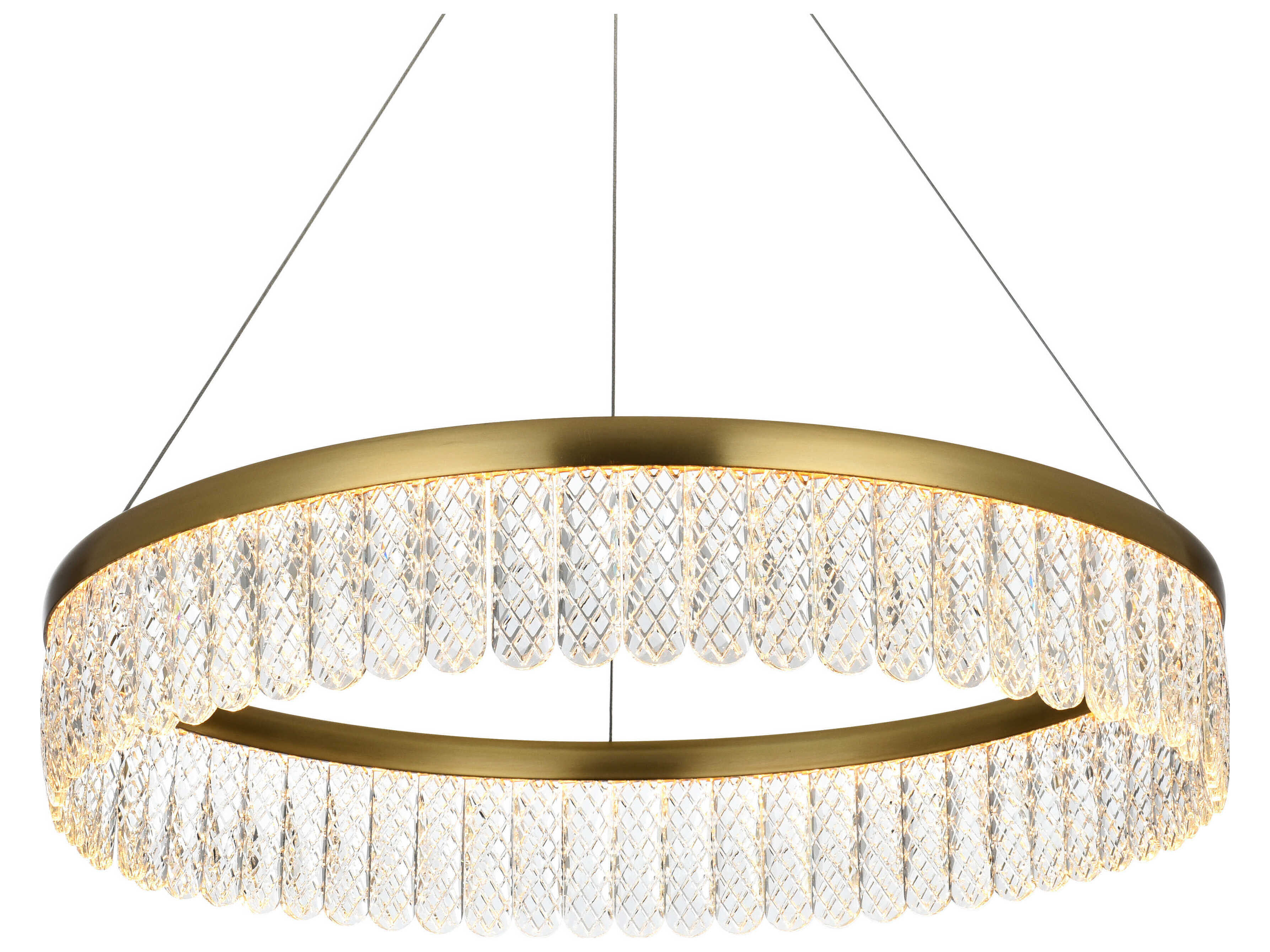 Elegant Lighting Rune 1-Light Satin Gold Round Pendant