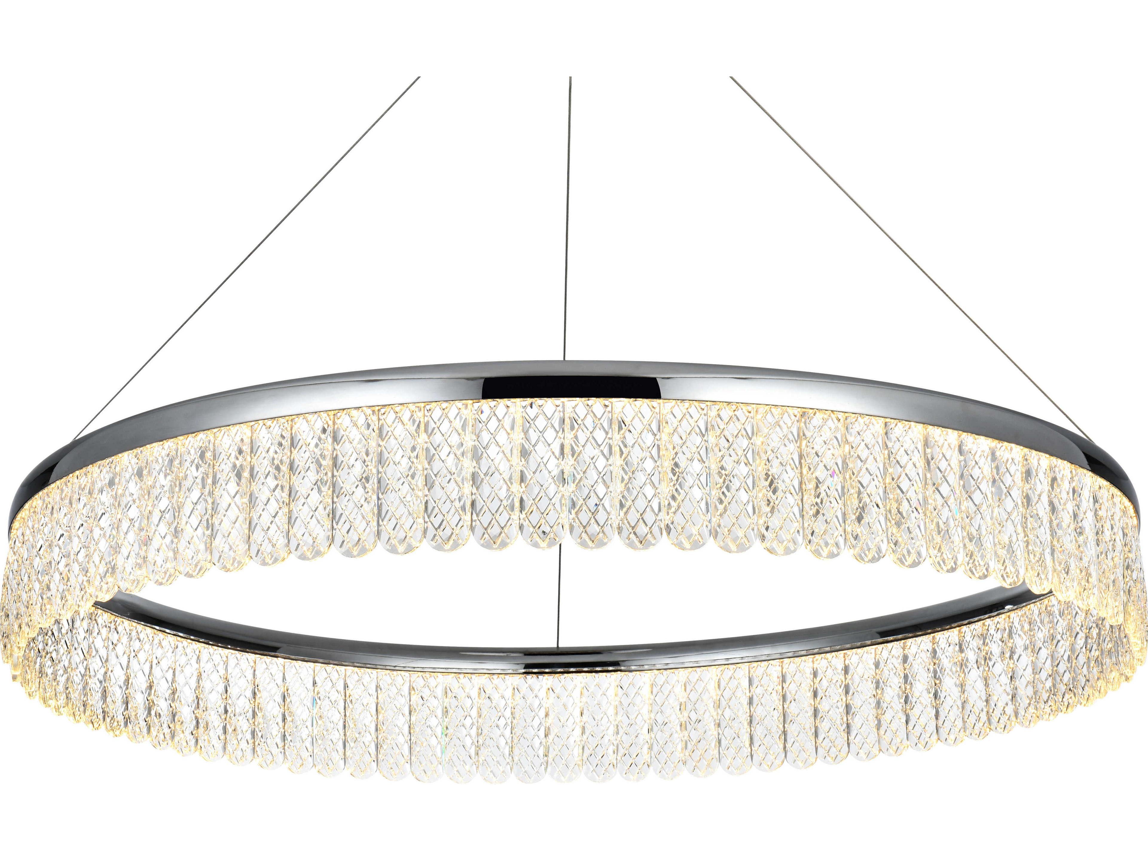 Elegant Lighting Rune 1-Light Chrome Round Pendant