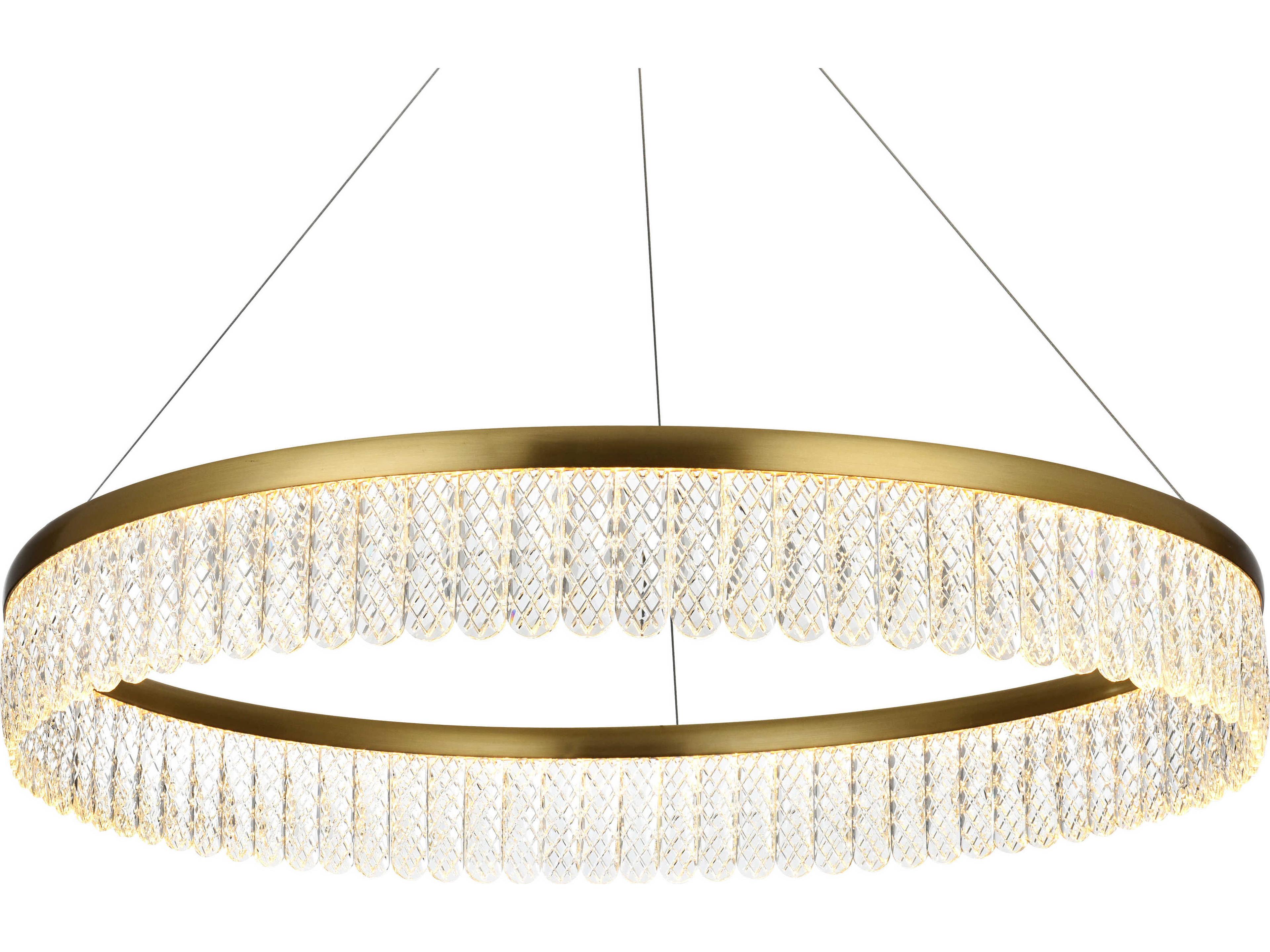 Elegant Lighting Rune 1-Light Satin Gold Round Pendant