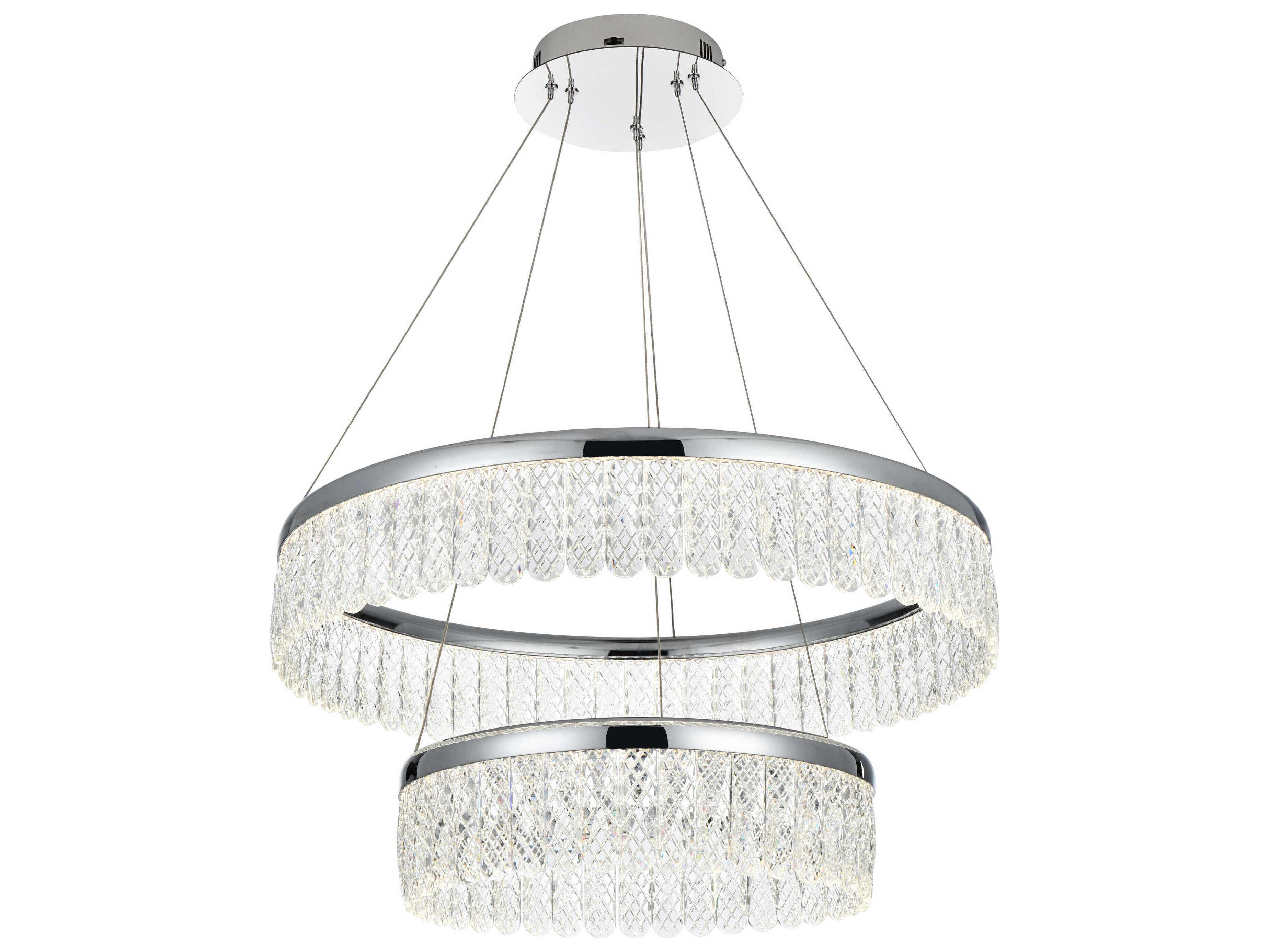 Elegant Lighting Rune 2-Light Chrome Tiered Pendant