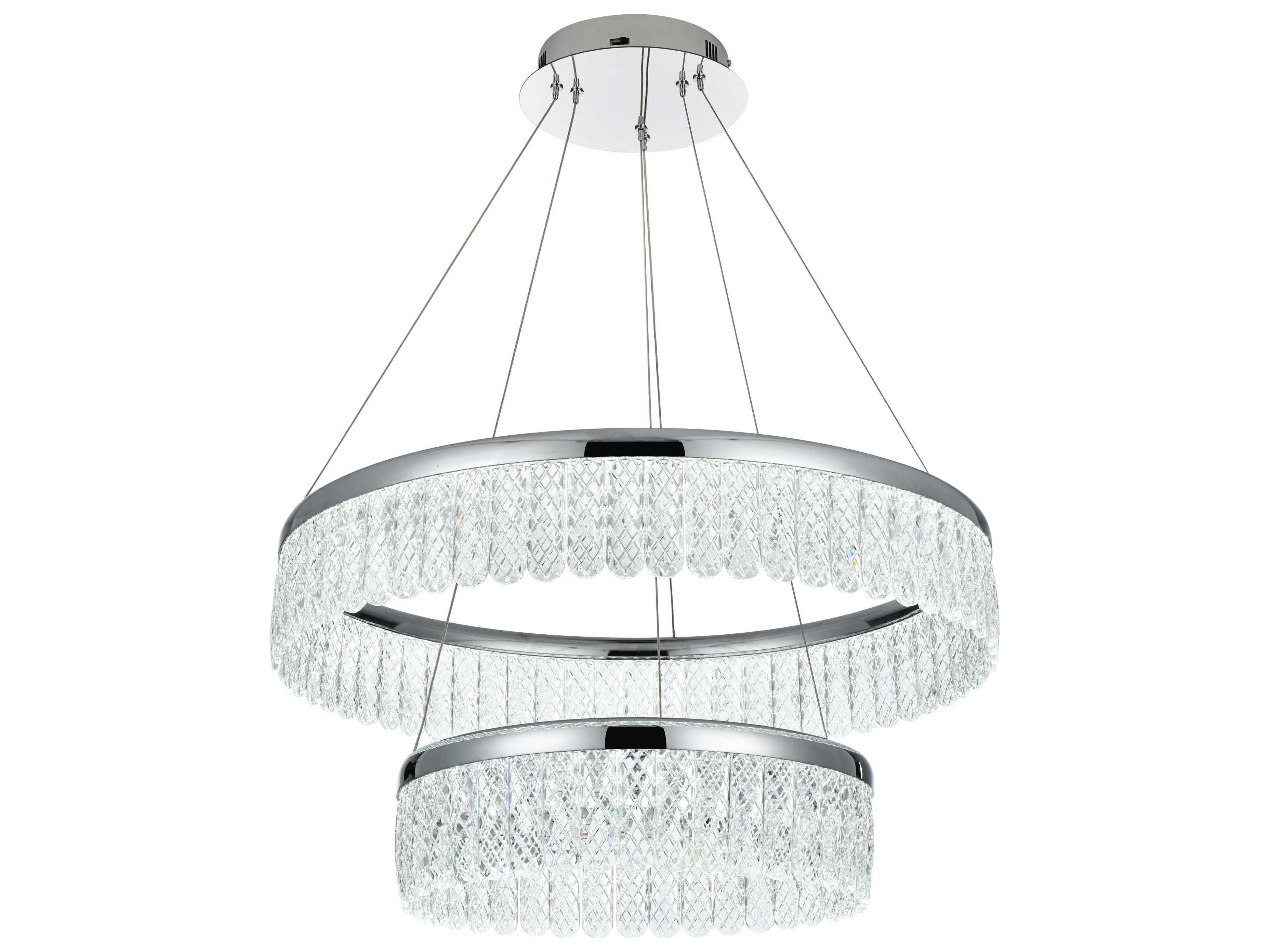 Elegant Lighting Rune 2-Light Chrome Tiered Pendant