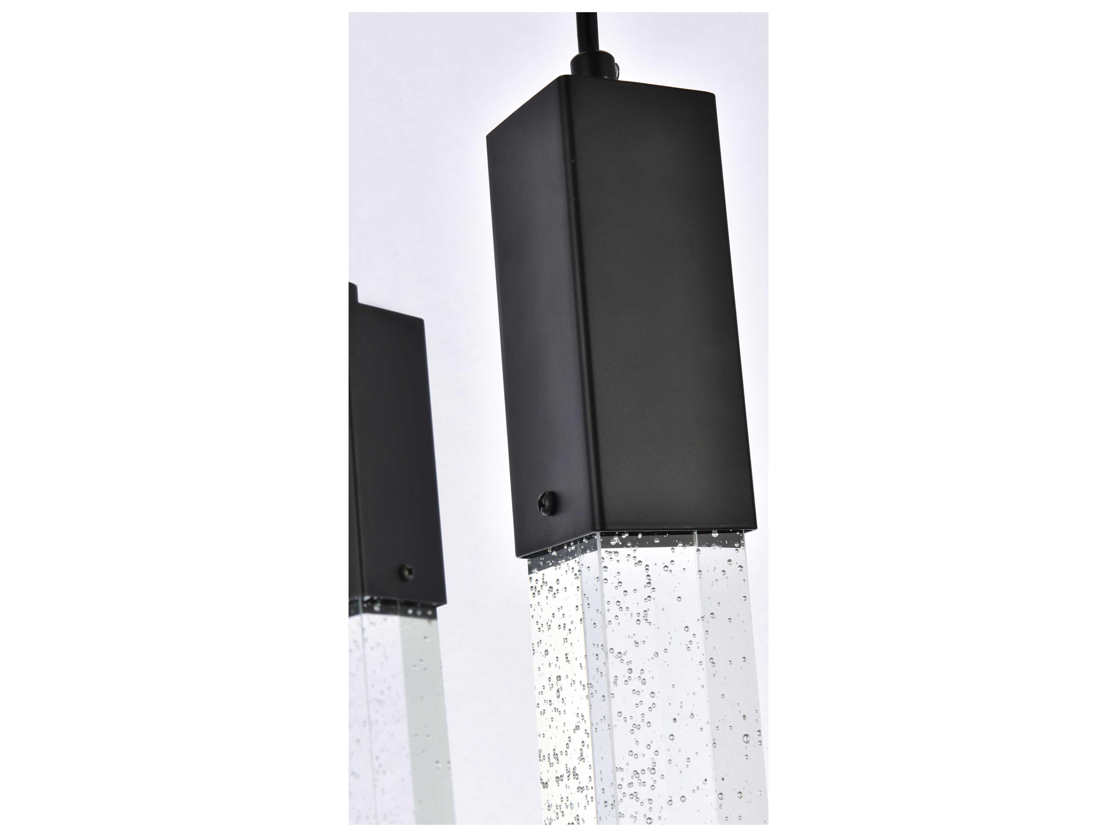 Elegant Lighting Weston 5-Light Black Crystal LED Cylinder Pendant
