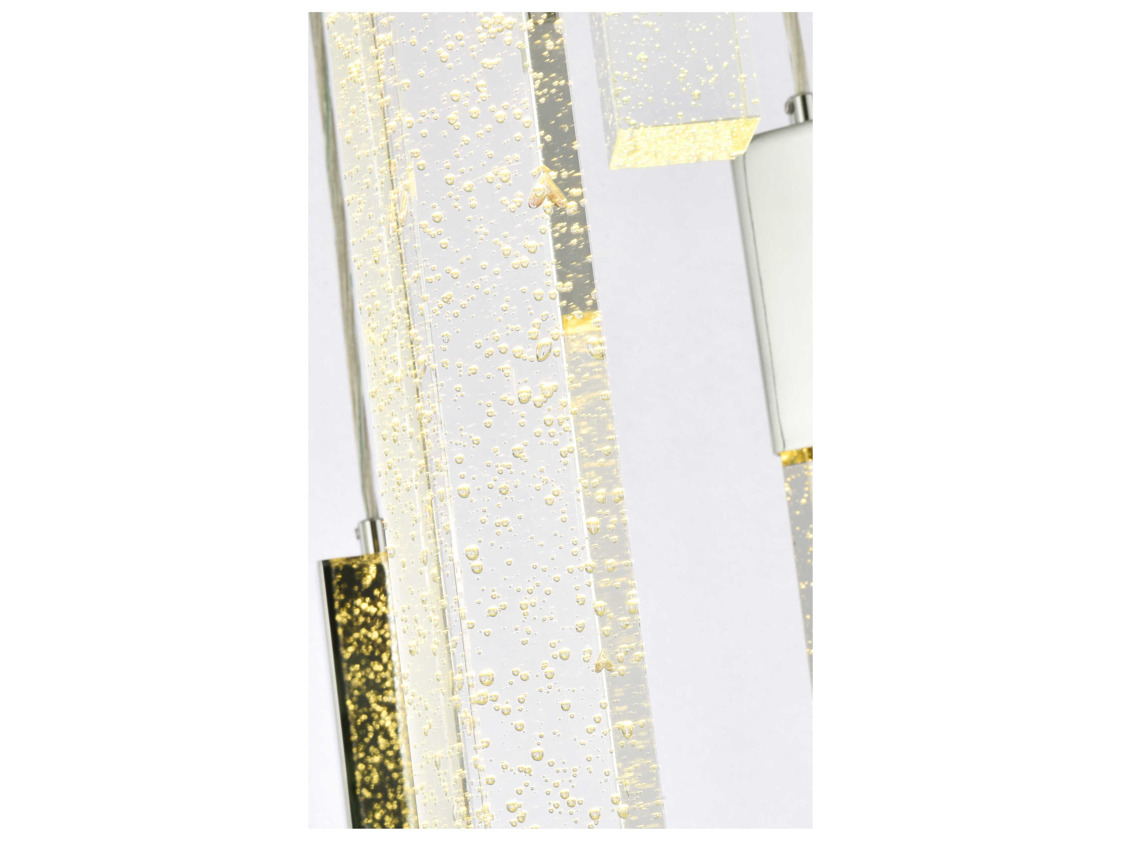 Elegant Lighting Weston 9-Light Chrome Crystal LED Cylinder Pendant