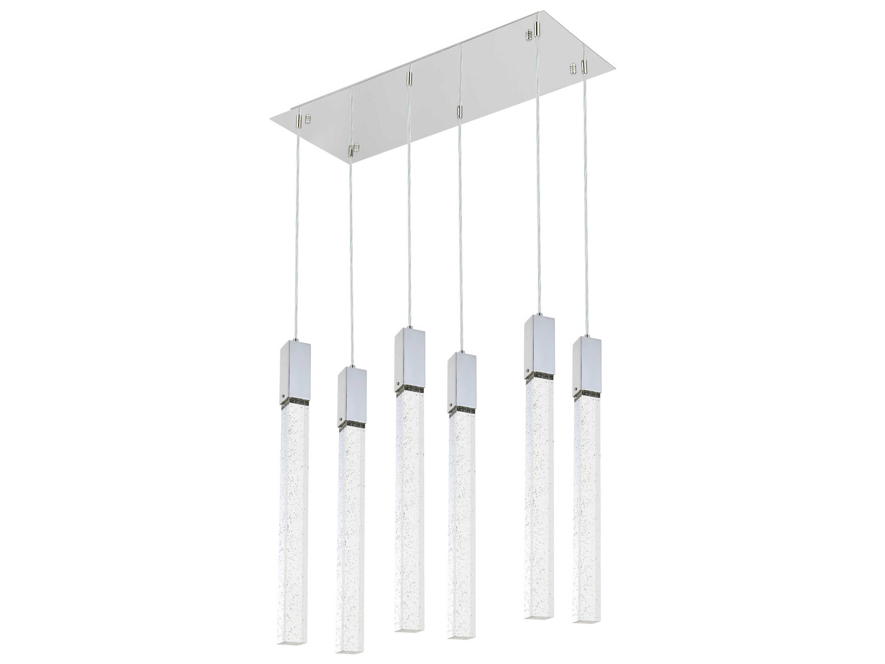 Elegant Lighting Weston 6-Light Chrome Crystal LED Cylinder Island Pendant