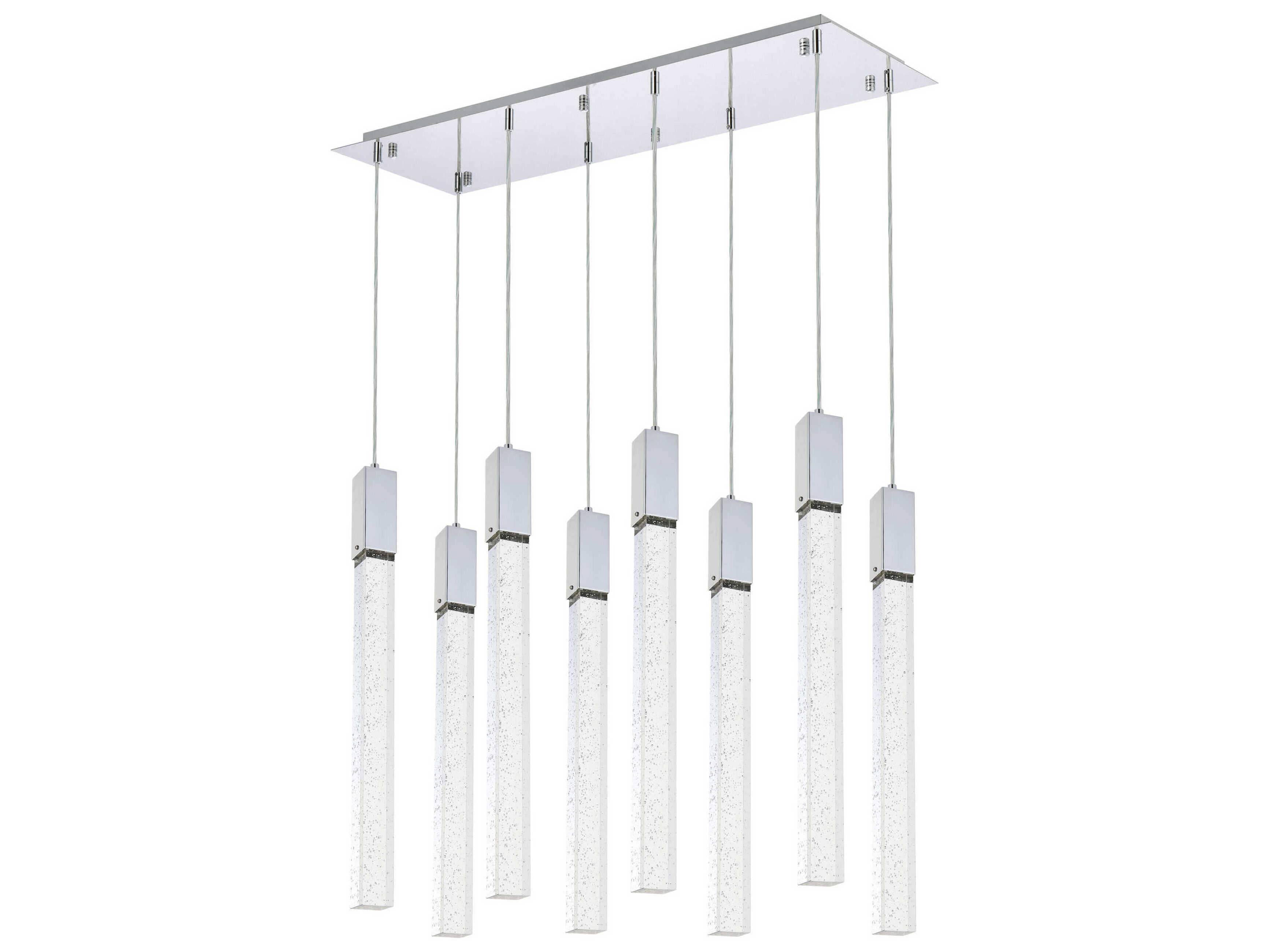 Elegant Lighting Weston 8-Light Chrome Crystal LED Cylinder Island Pendant