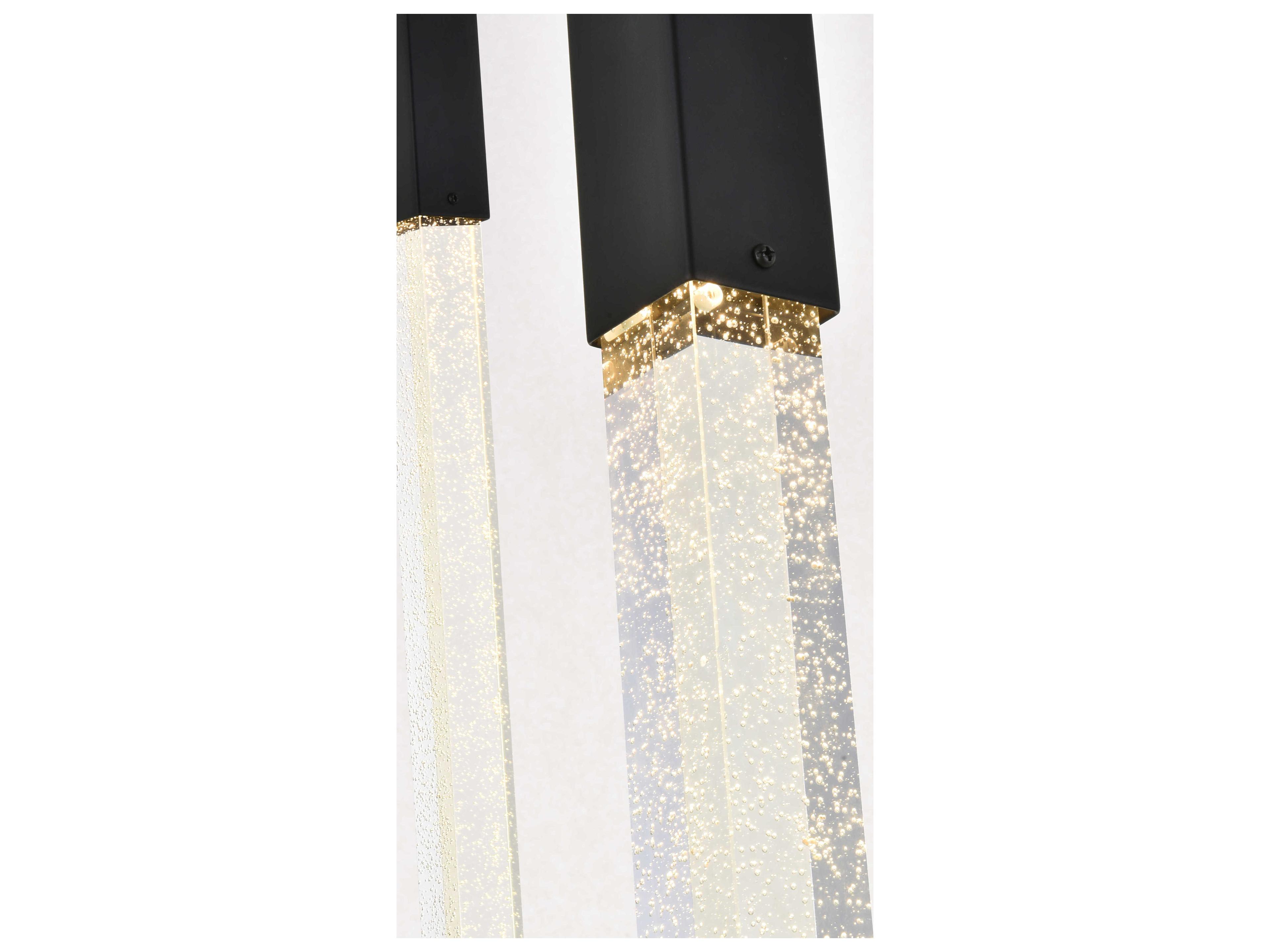 Elegant Lighting Weston 10-Light Black Crystal LED Cylinder Island Pendant