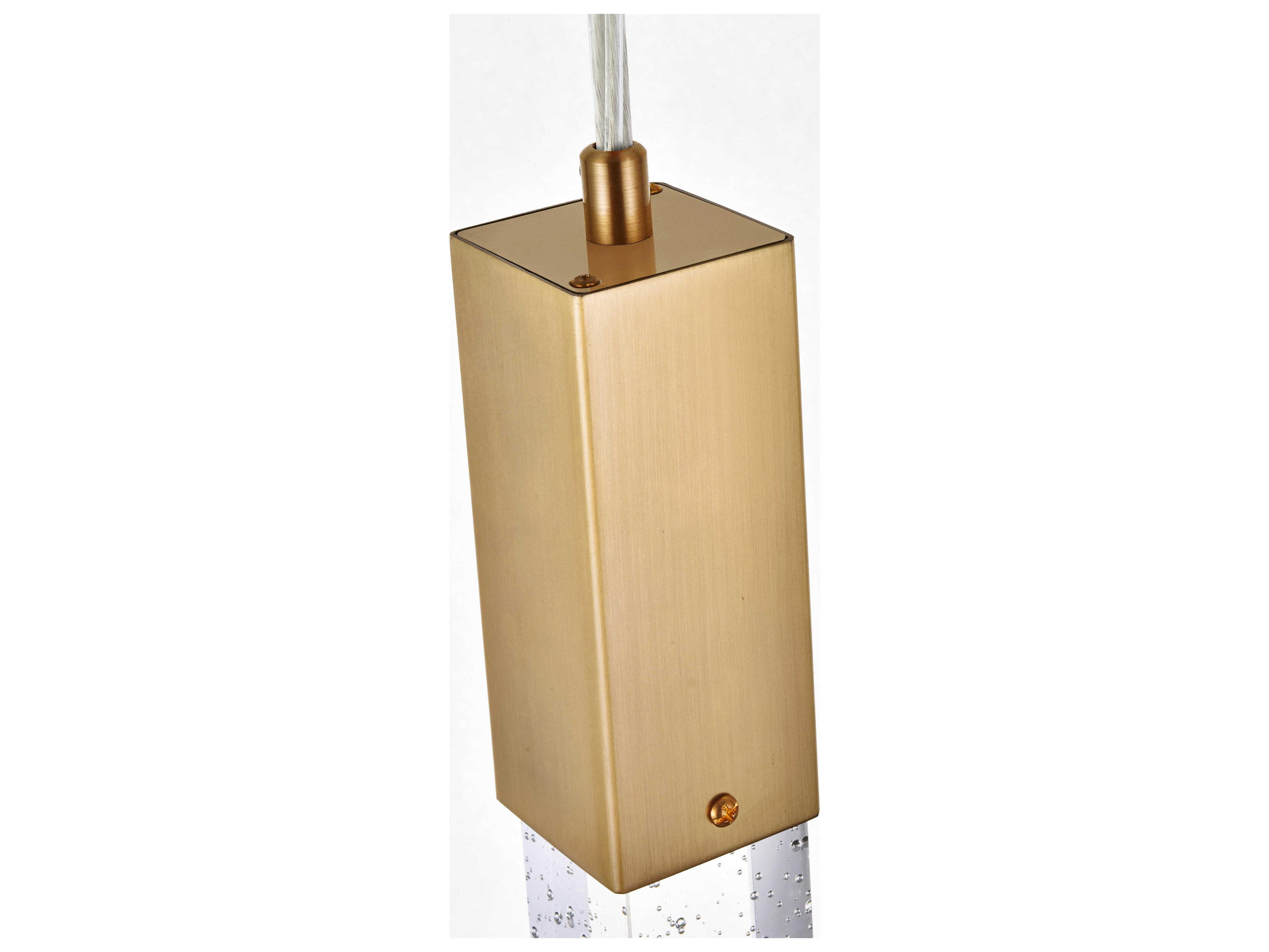 Elegant Lighting Weston 1-Light Satin Gold Crystal LED Cylinder Mini Pendant