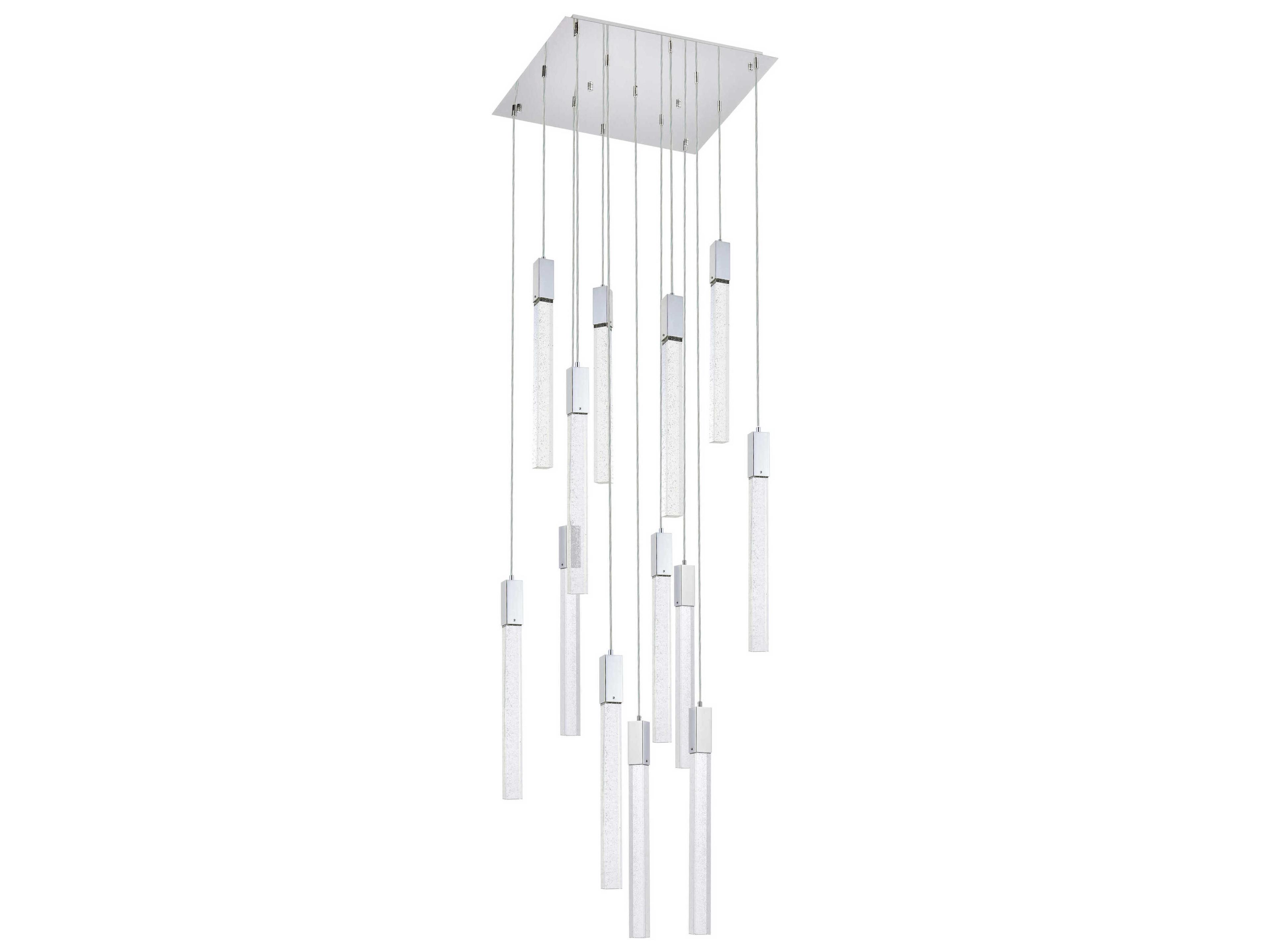 Elegant Lighting Weston 13-Light Chrome Crystal LED Cylinder Pendant