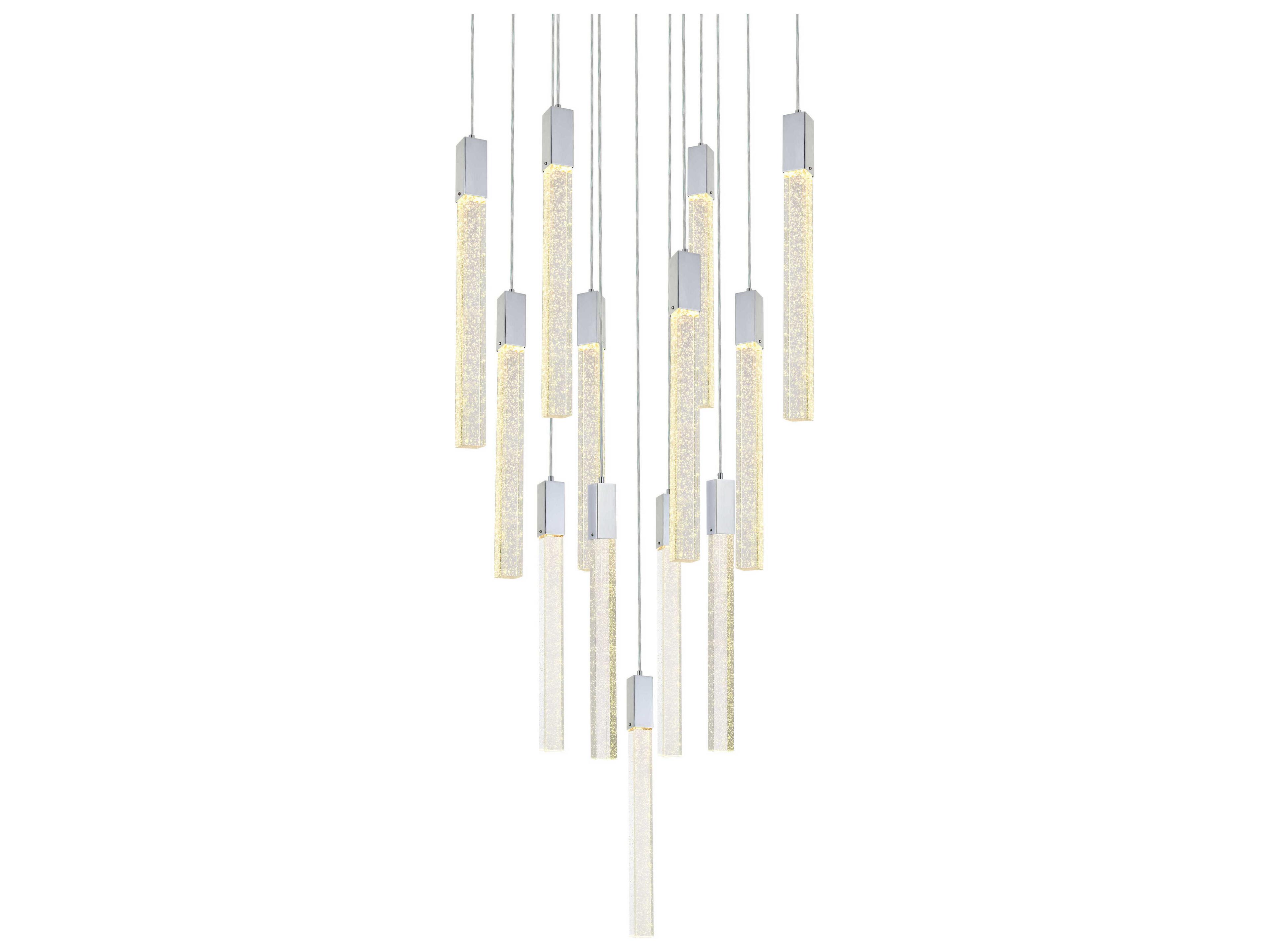 Elegant Lighting Weston 13-Light Chrome Crystal LED Cylinder Pendant