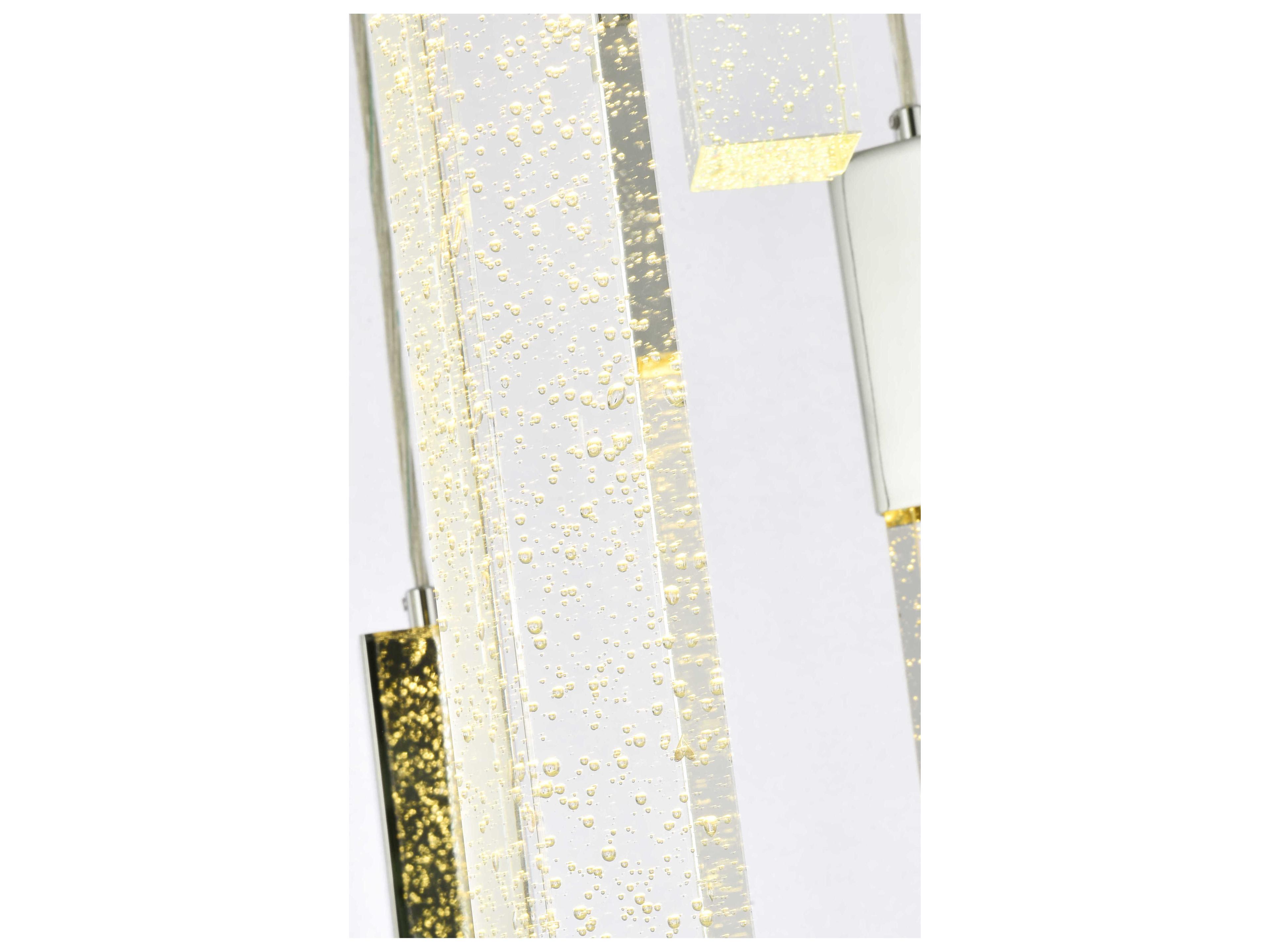 Elegant Lighting Weston 16-Light6-Light Chrome Crystal LED Cylinder Pendant