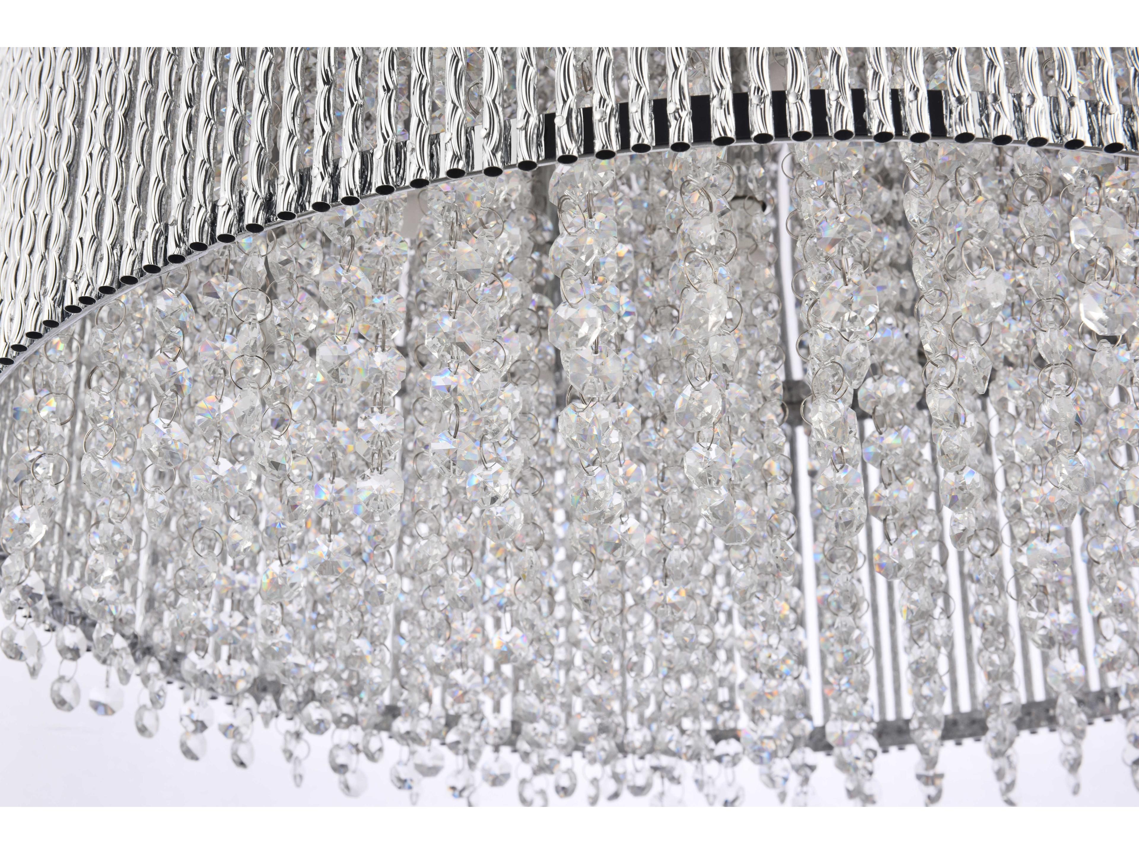 Elegant Lighting Influx 1-Light Chrome Clear Crystal Drum Pendant