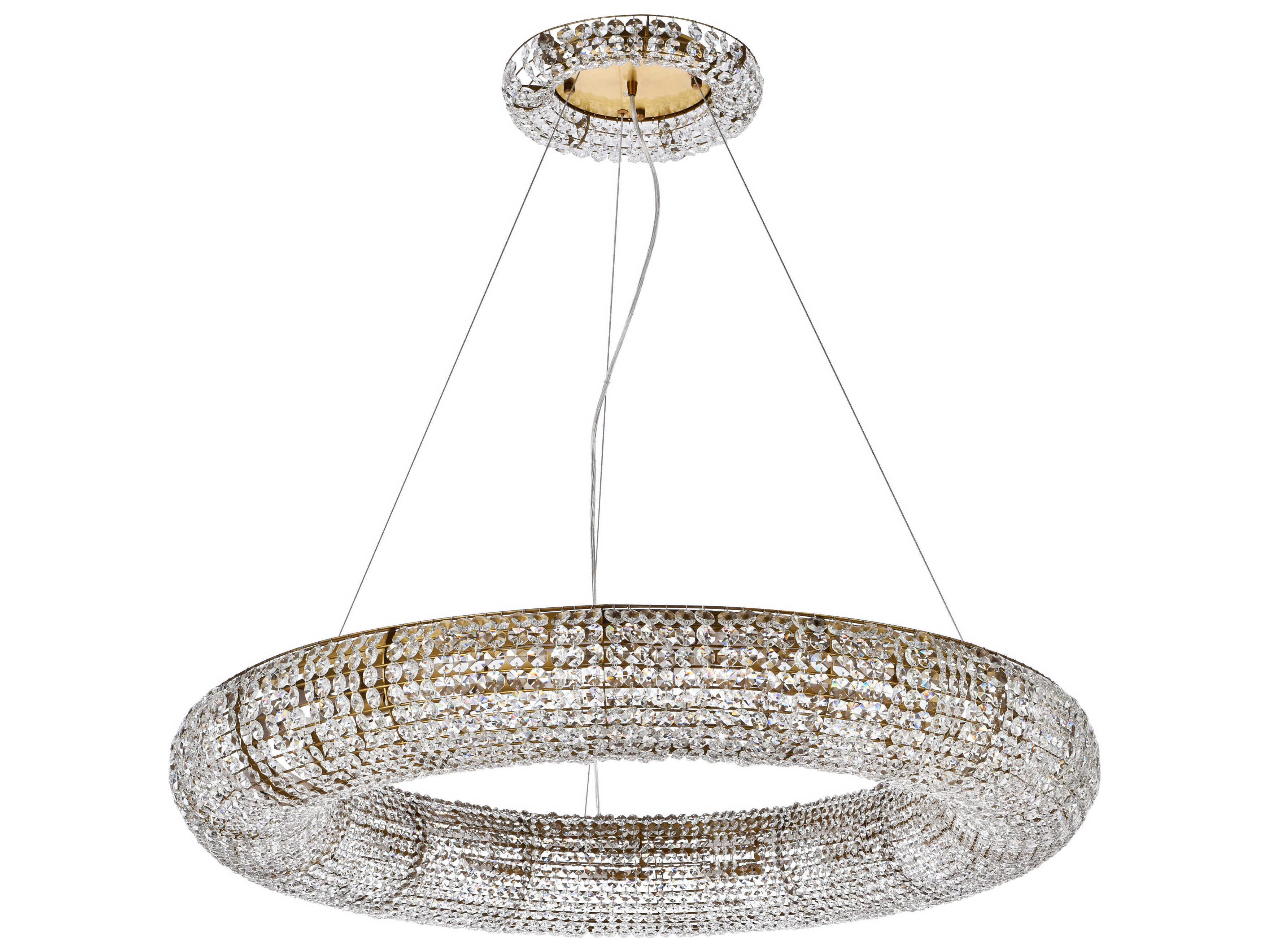 Elegant Lighting Paris 18-Light8-Light Gold And Clear Crystal Round Pendant