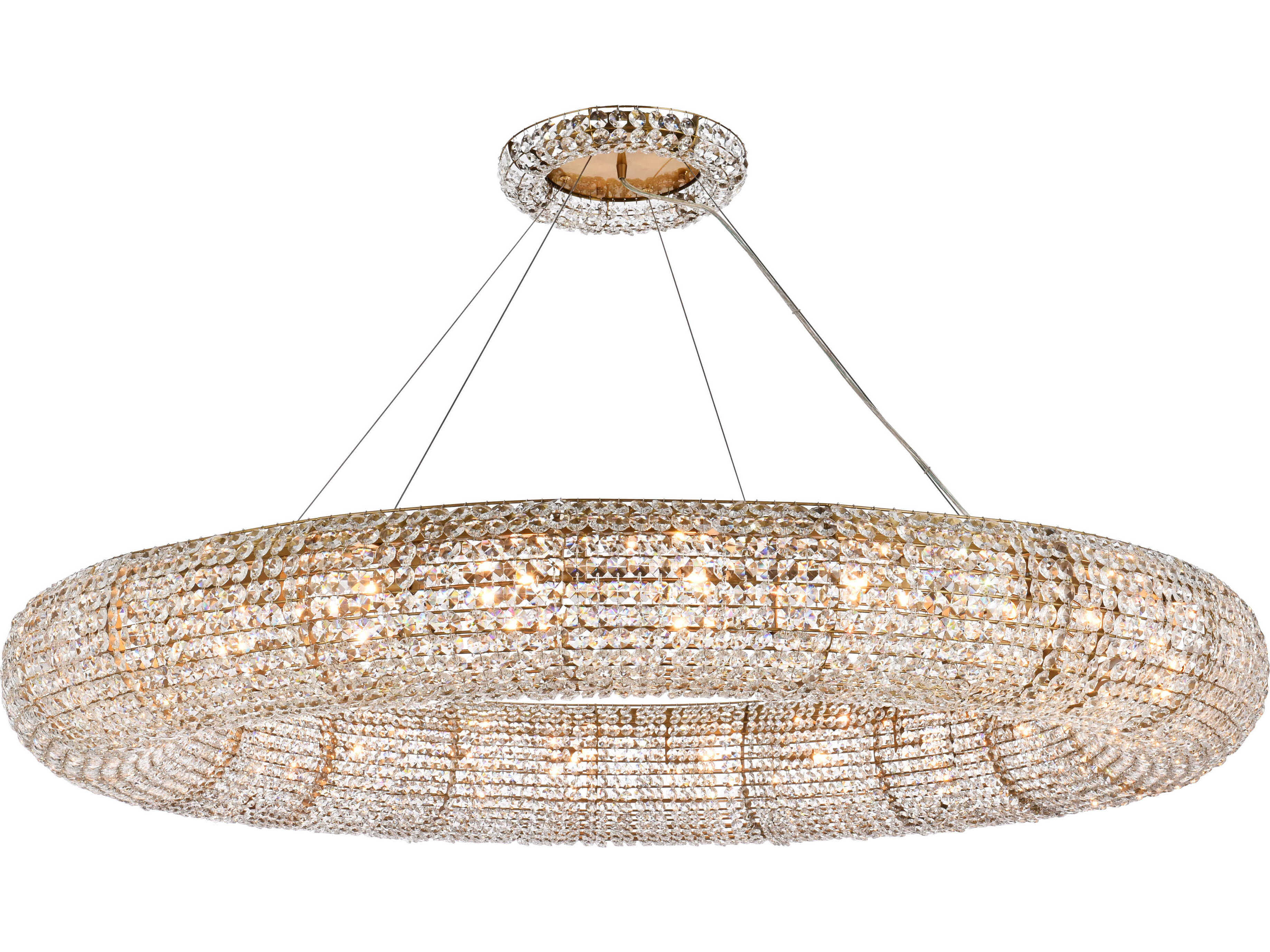 Elegant Lighting Paris 24-Light Brass Crystal Round Pendant