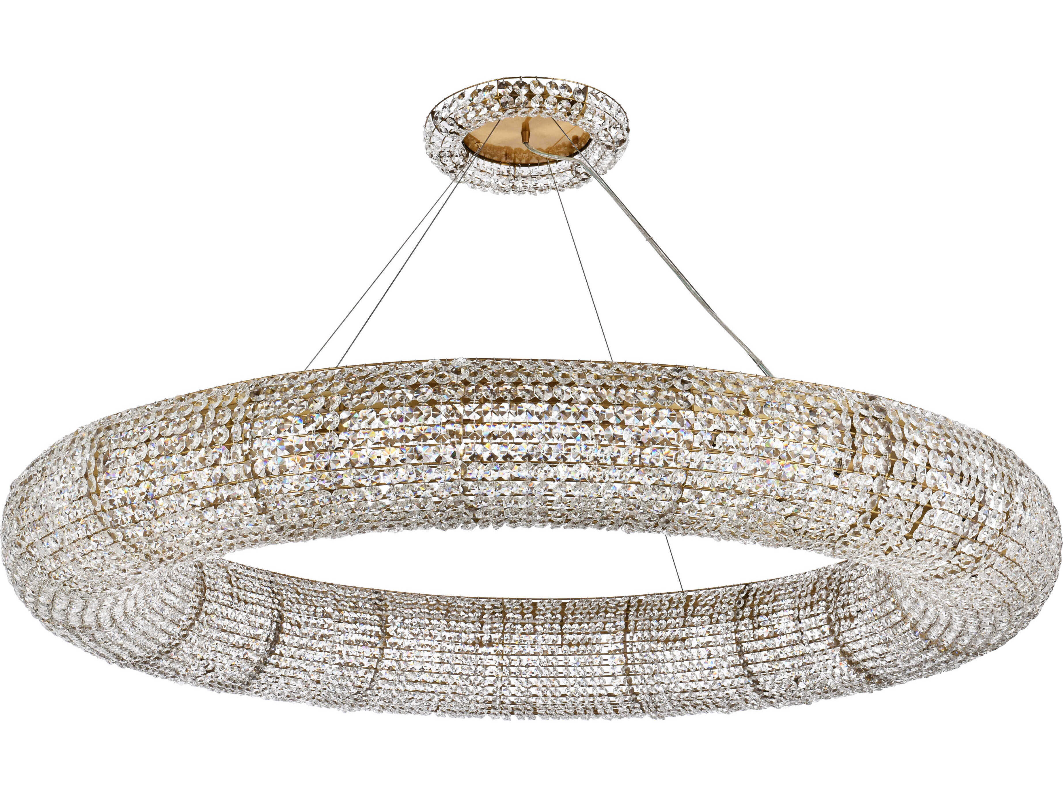 Elegant Lighting Paris 24-Light Brass Crystal Round Pendant