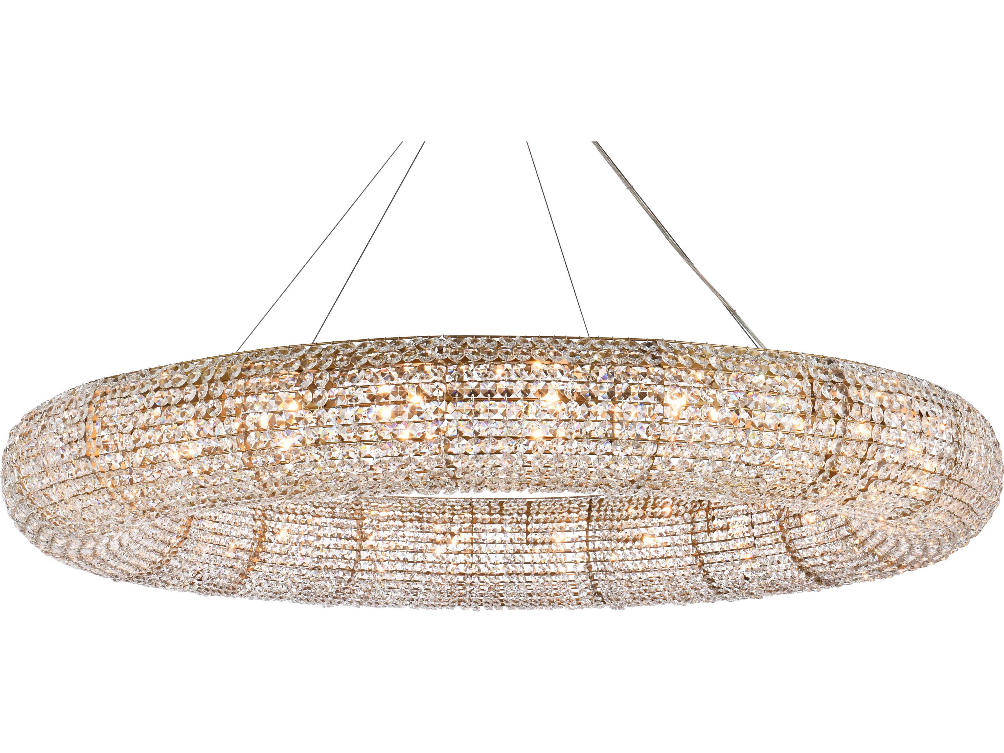 Elegant Lighting Paris 24-Light Brass Crystal Round Pendant