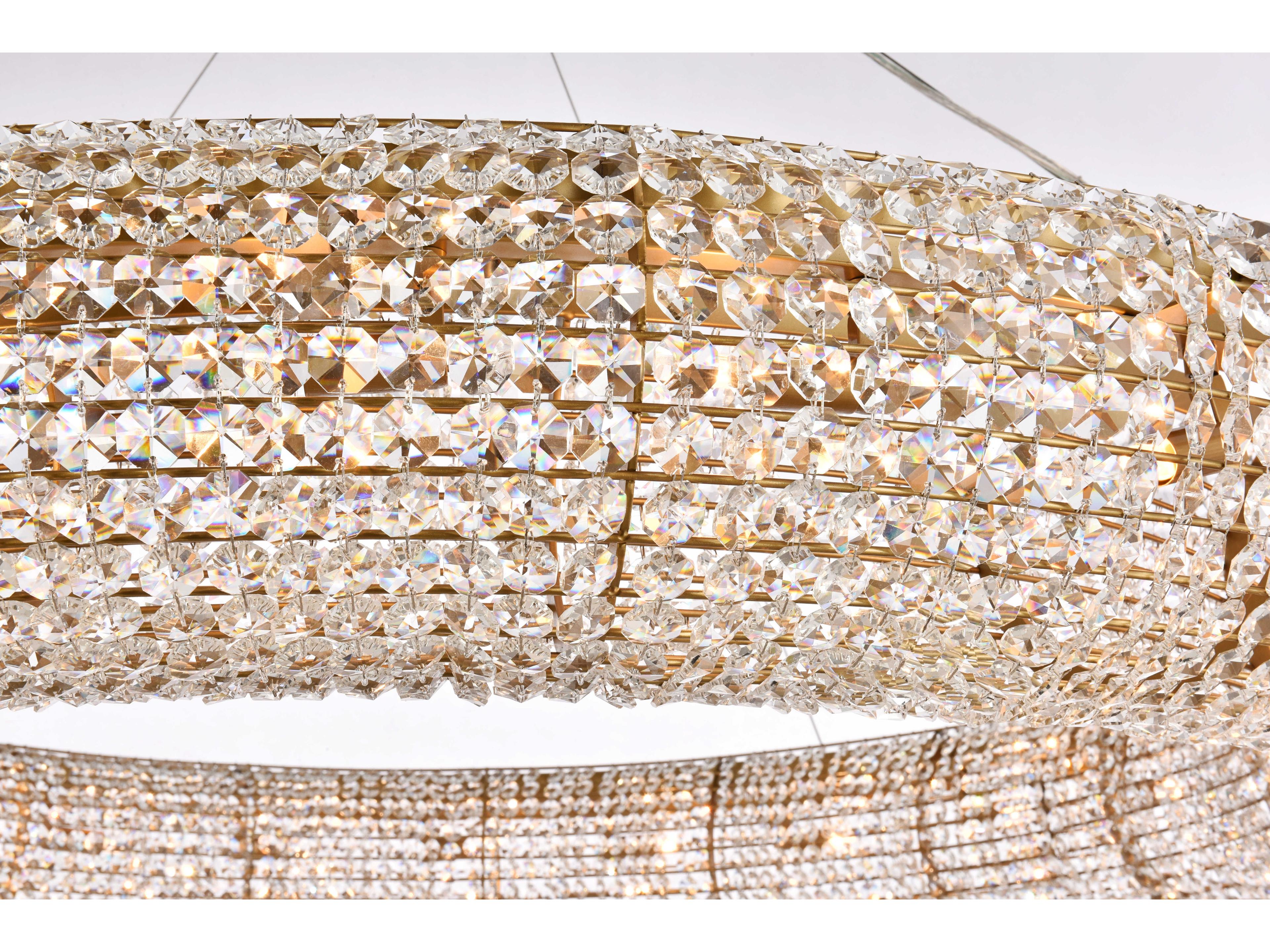 Elegant Lighting Paris 24-Light Brass Crystal Round Pendant