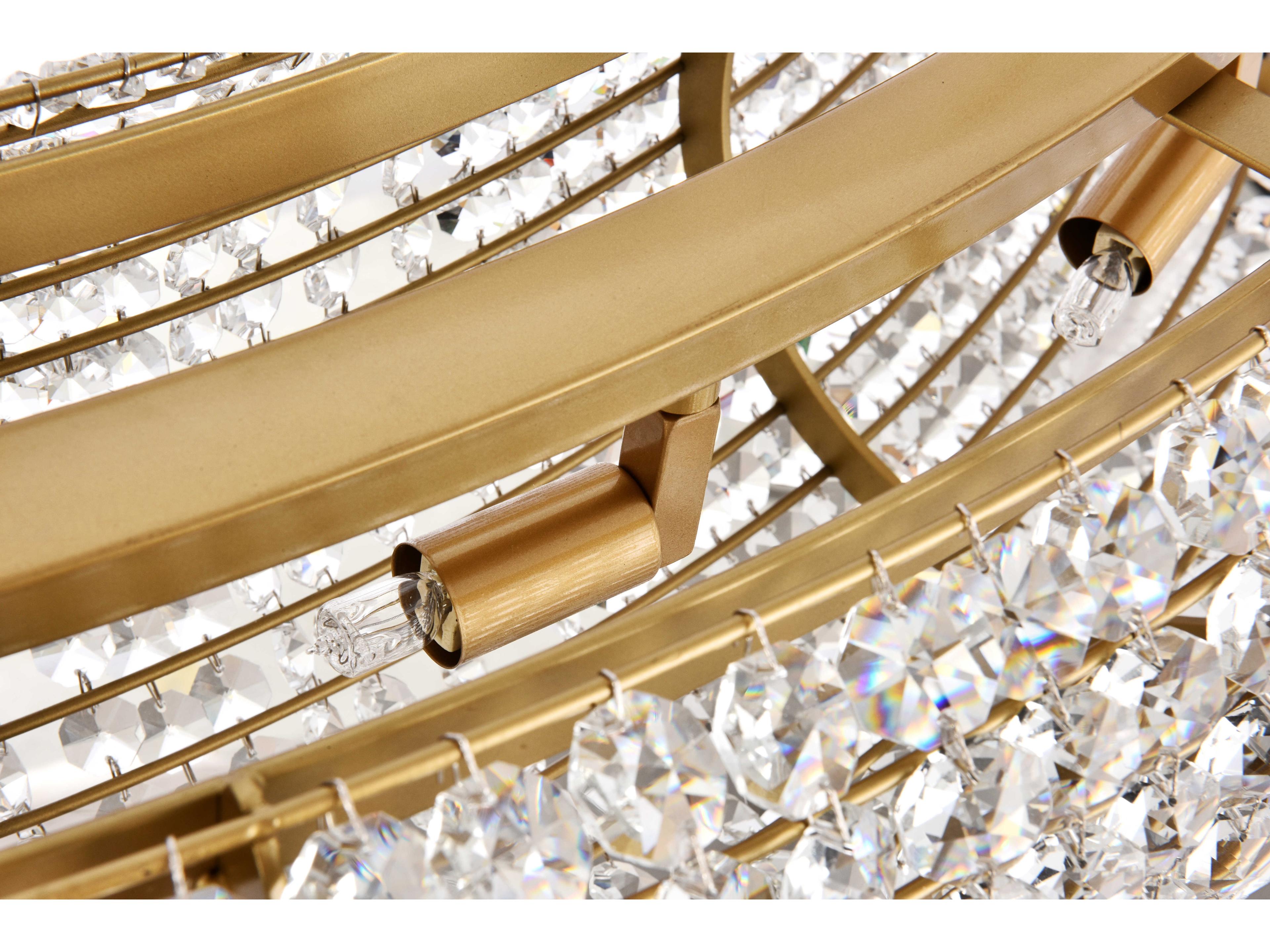 Elegant Lighting Paris 24-Light Brass Crystal Round Pendant