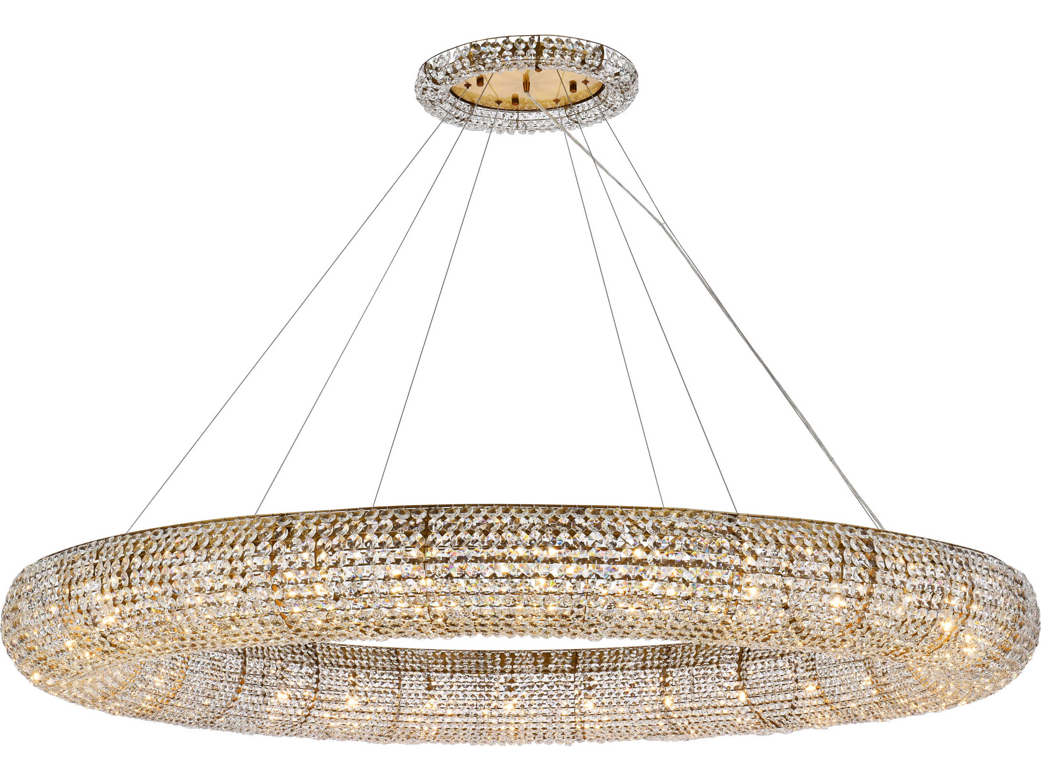 Elegant Lighting Paris 30-Light Gold And Clear Crystal Round Pendant