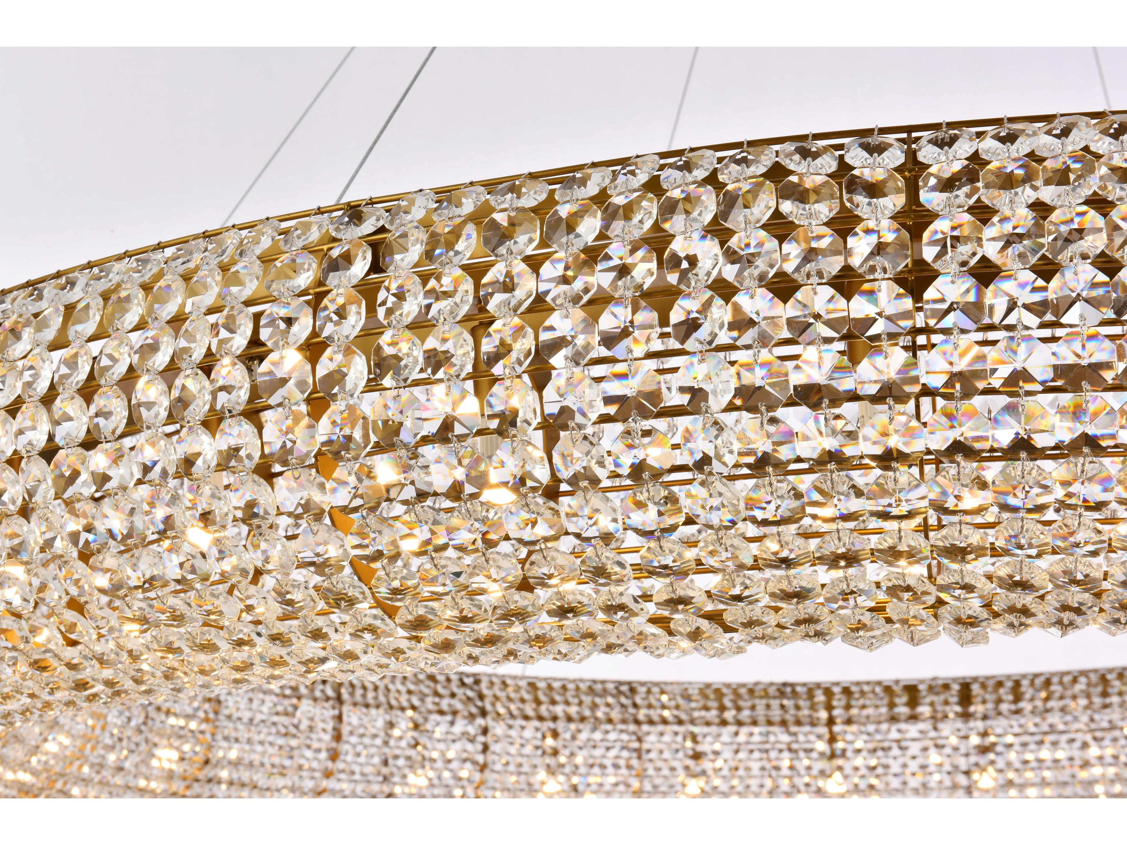 Elegant Lighting Paris 30-Light Gold And Clear Crystal Round Pendant