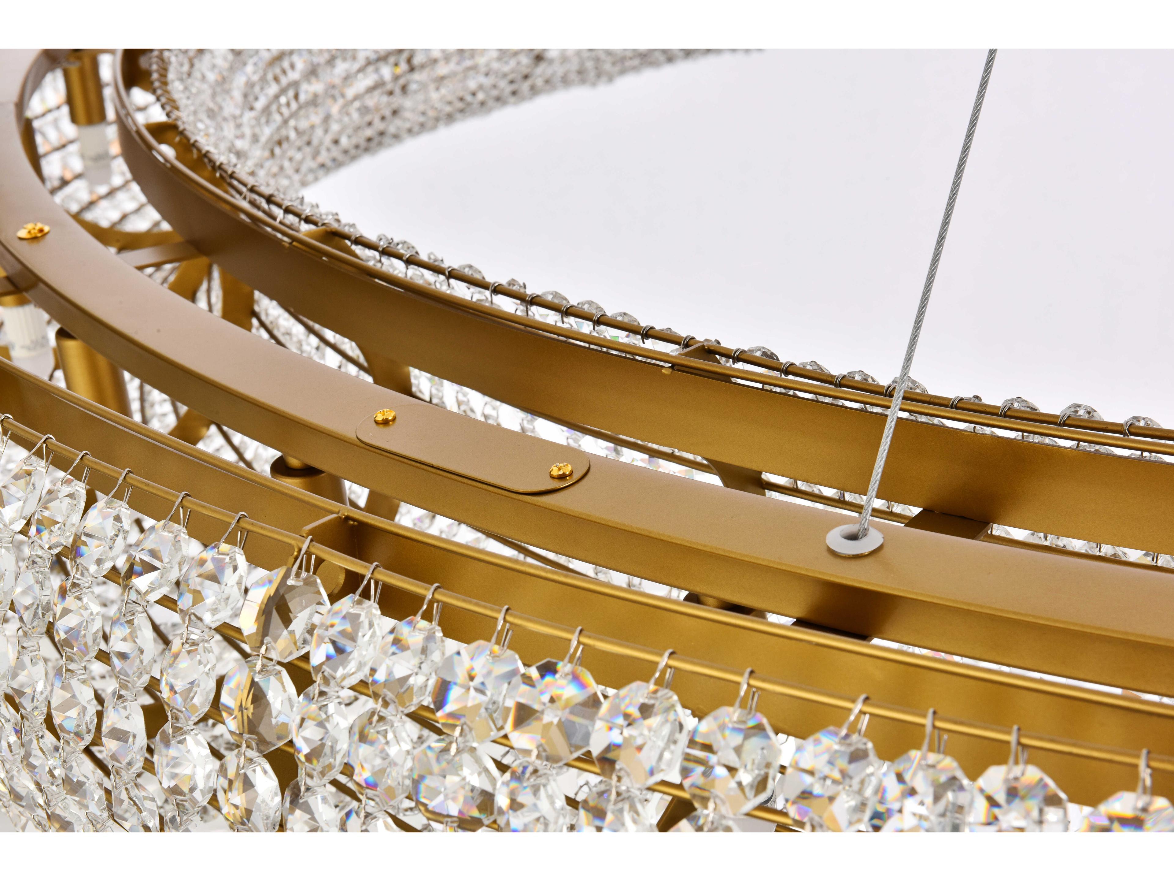 Elegant Lighting Paris 30-Light Gold And Clear Crystal Round Pendant