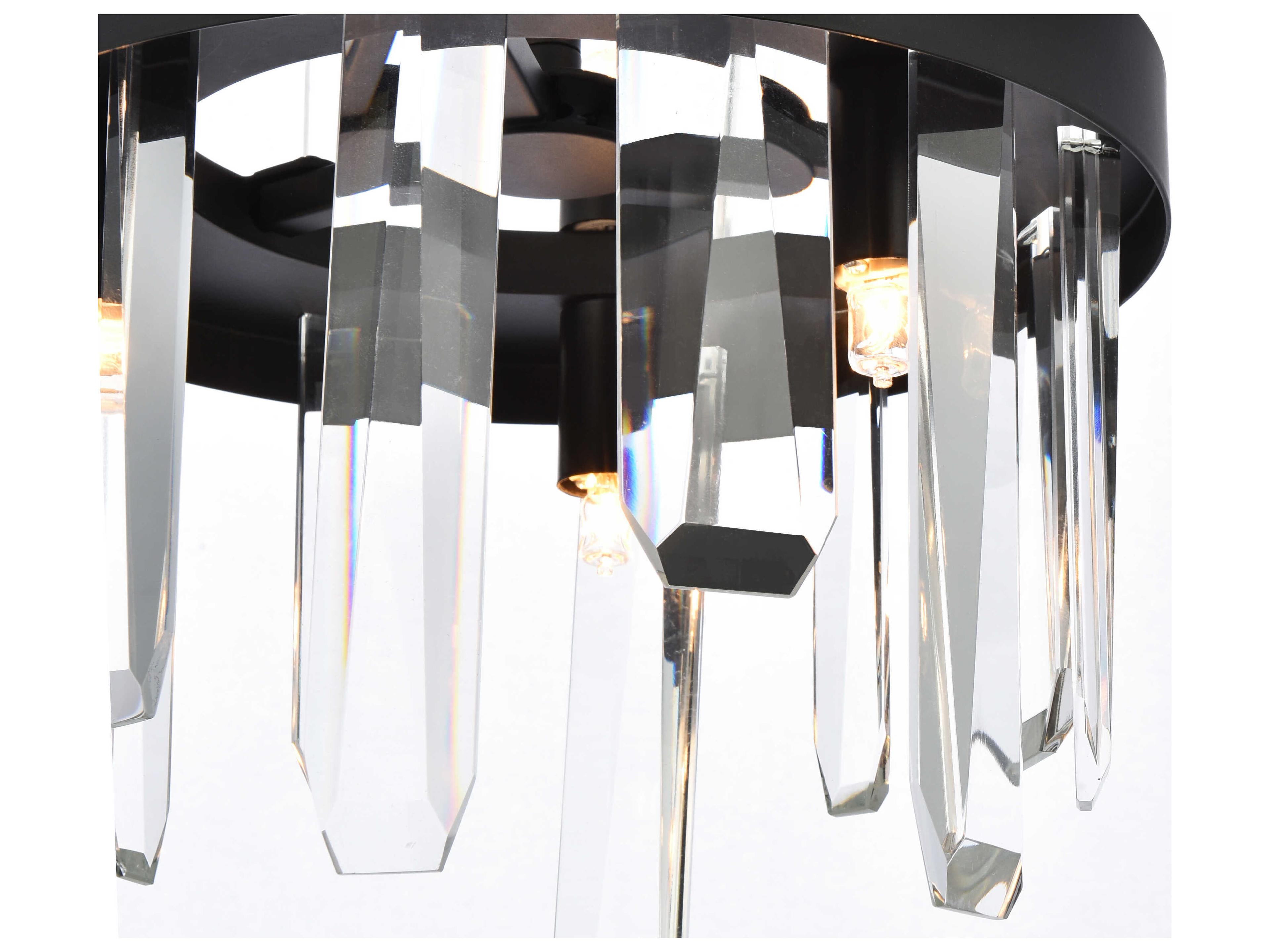 Elegant Lighting Serena 6-Light Black Crystal Linear Mini Pendant