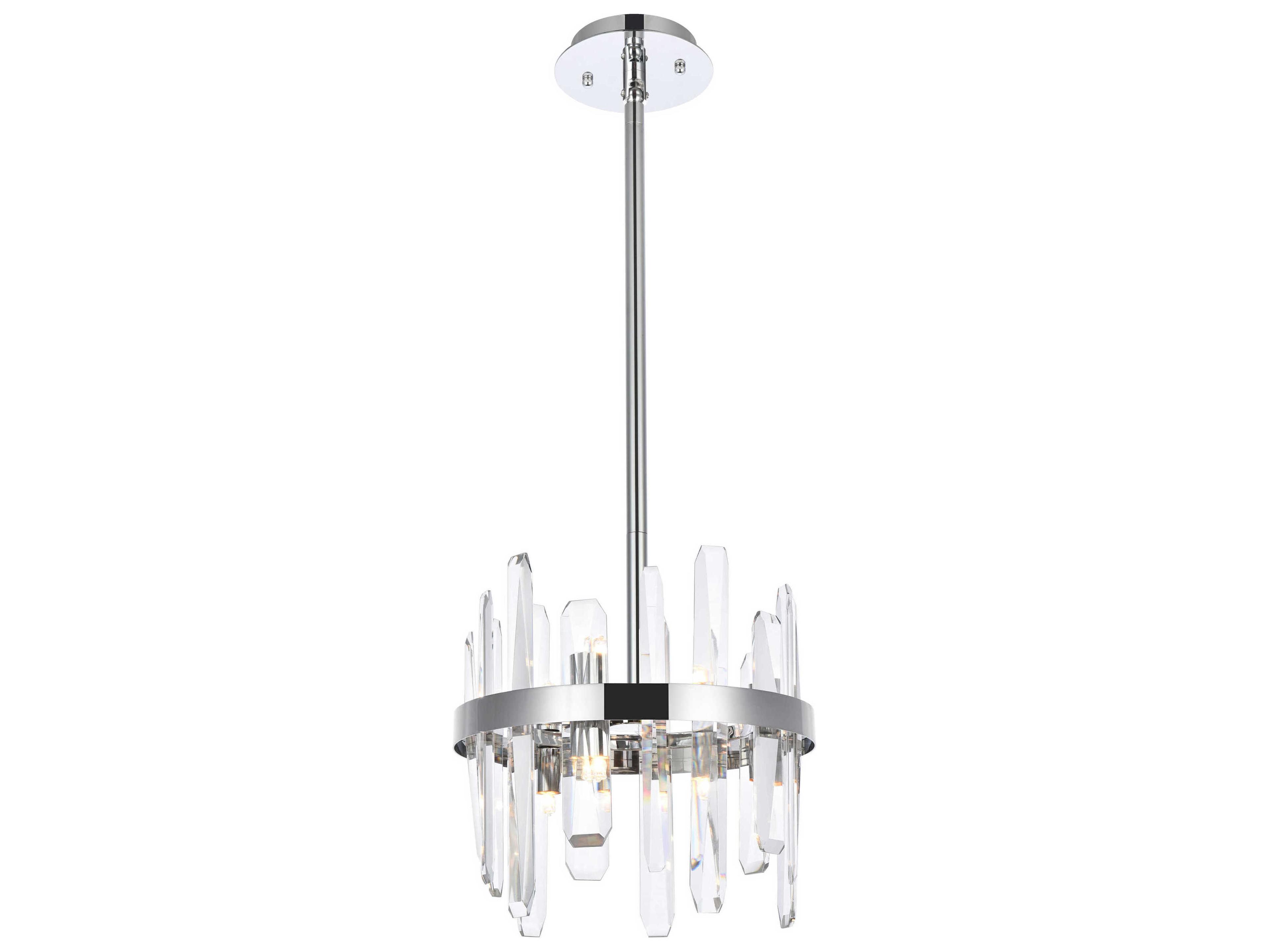Elegant Lighting Serena 6-Light Chrome Crystal Linear Mini Pendant