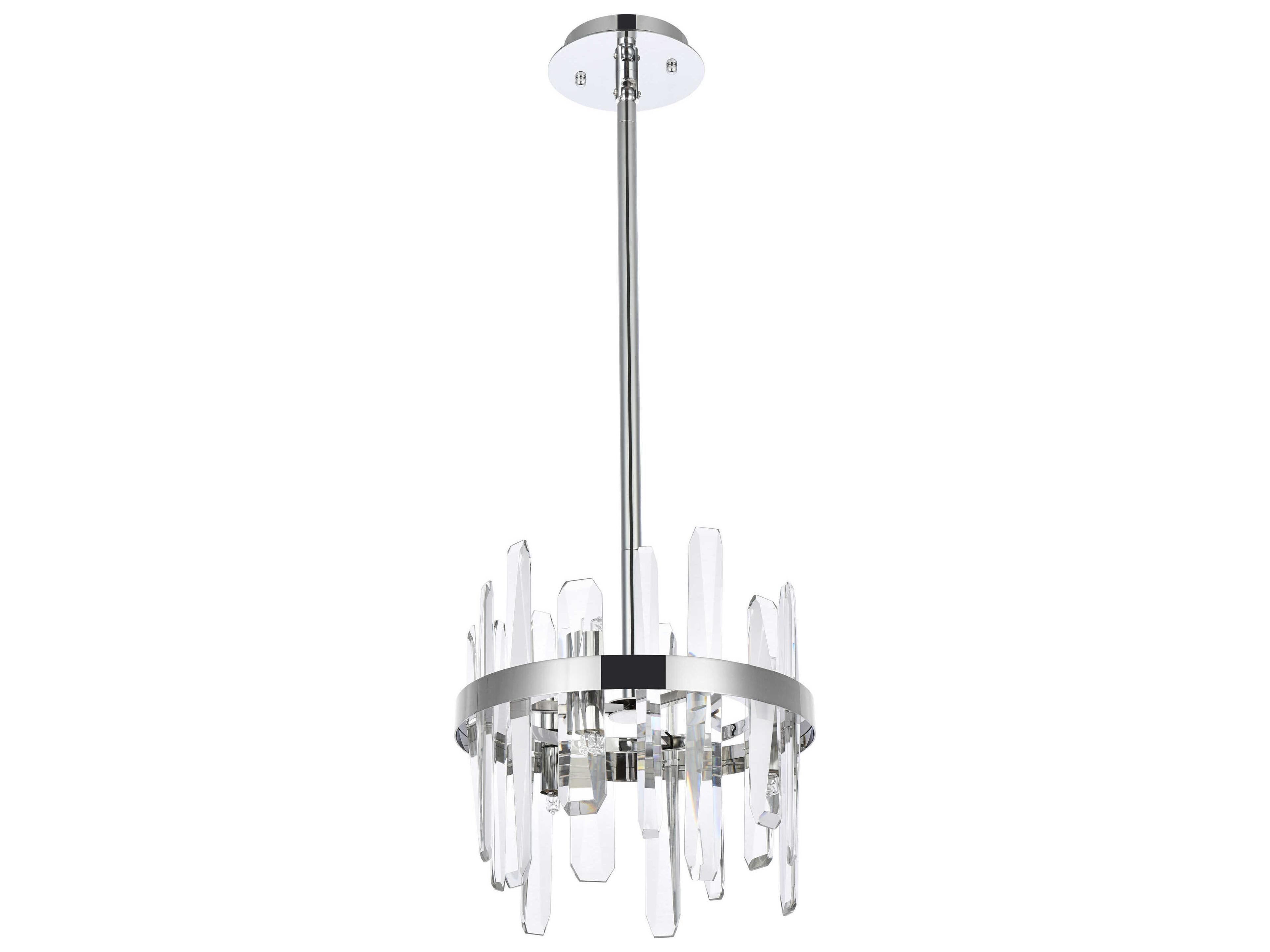 Elegant Lighting Serena 6-Light Chrome Crystal Linear Mini Pendant