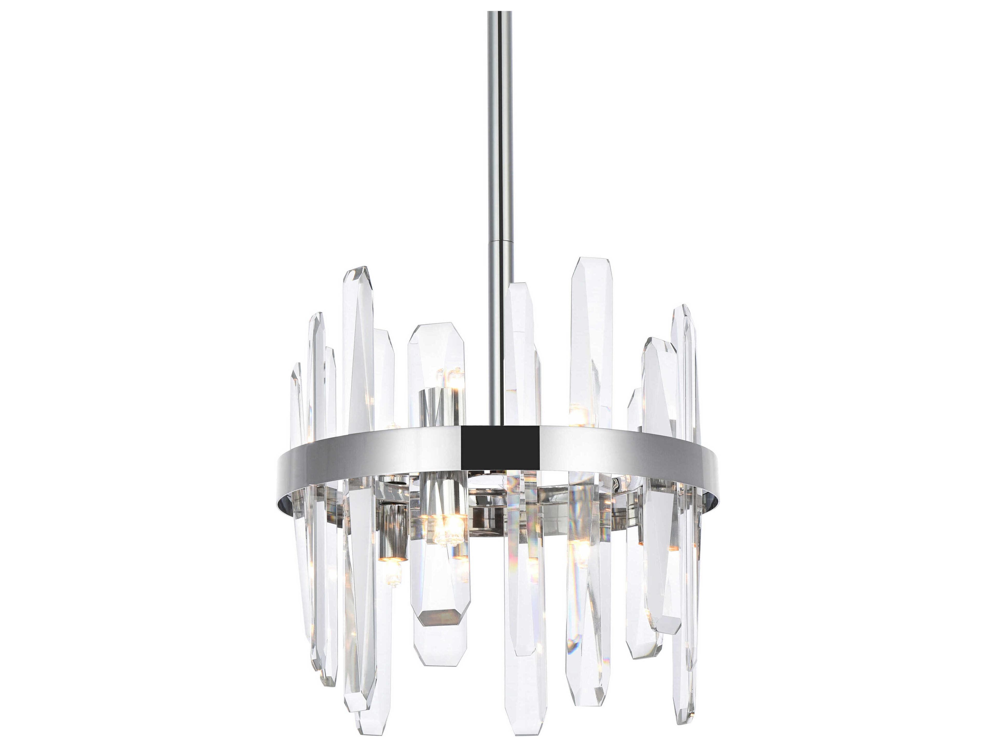 Elegant Lighting Serena 6-Light Chrome Crystal Linear Mini Pendant