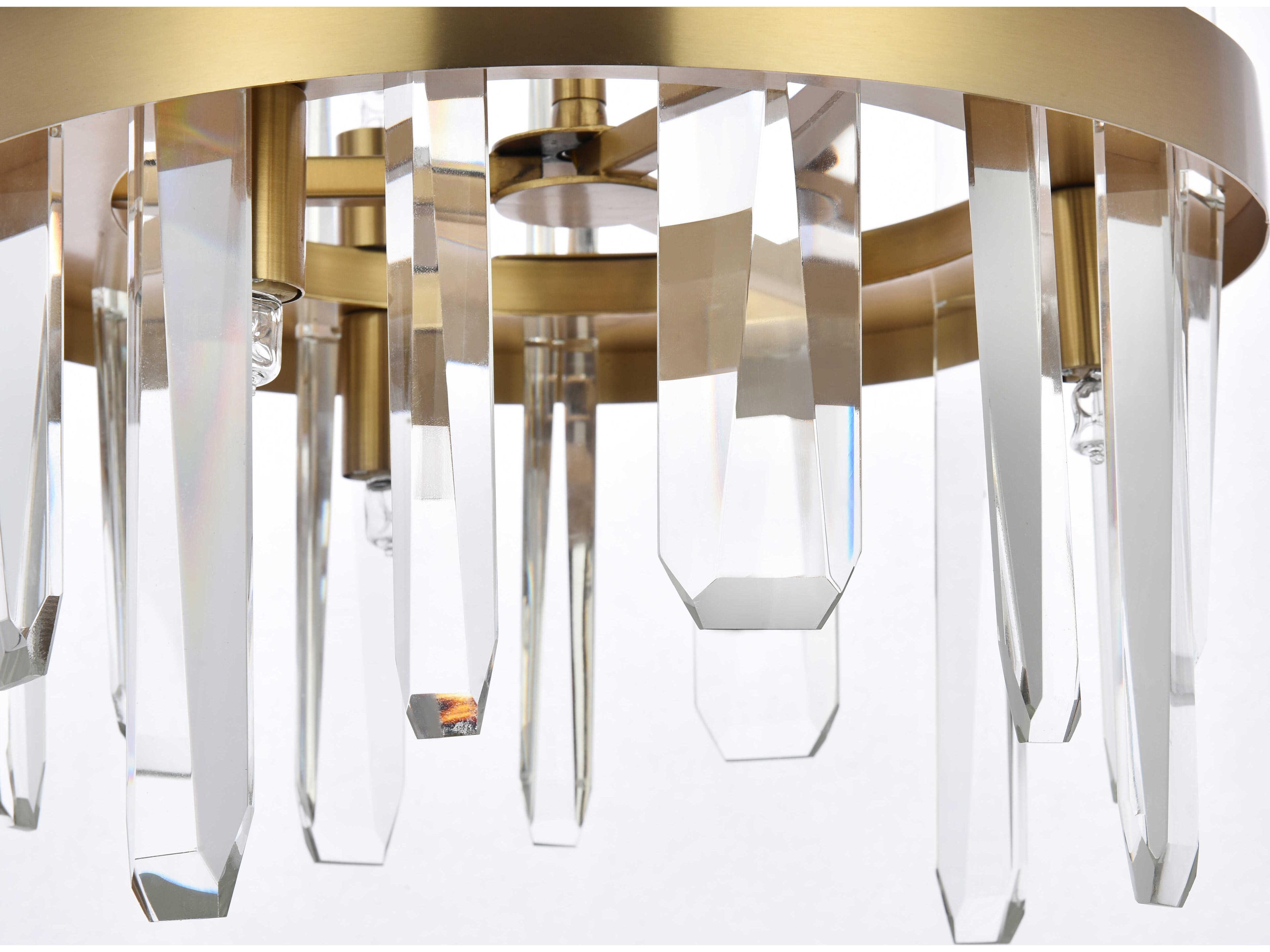 Elegant Lighting Serena 6-Light Satin Gold Crystal Linear Mini Pendant