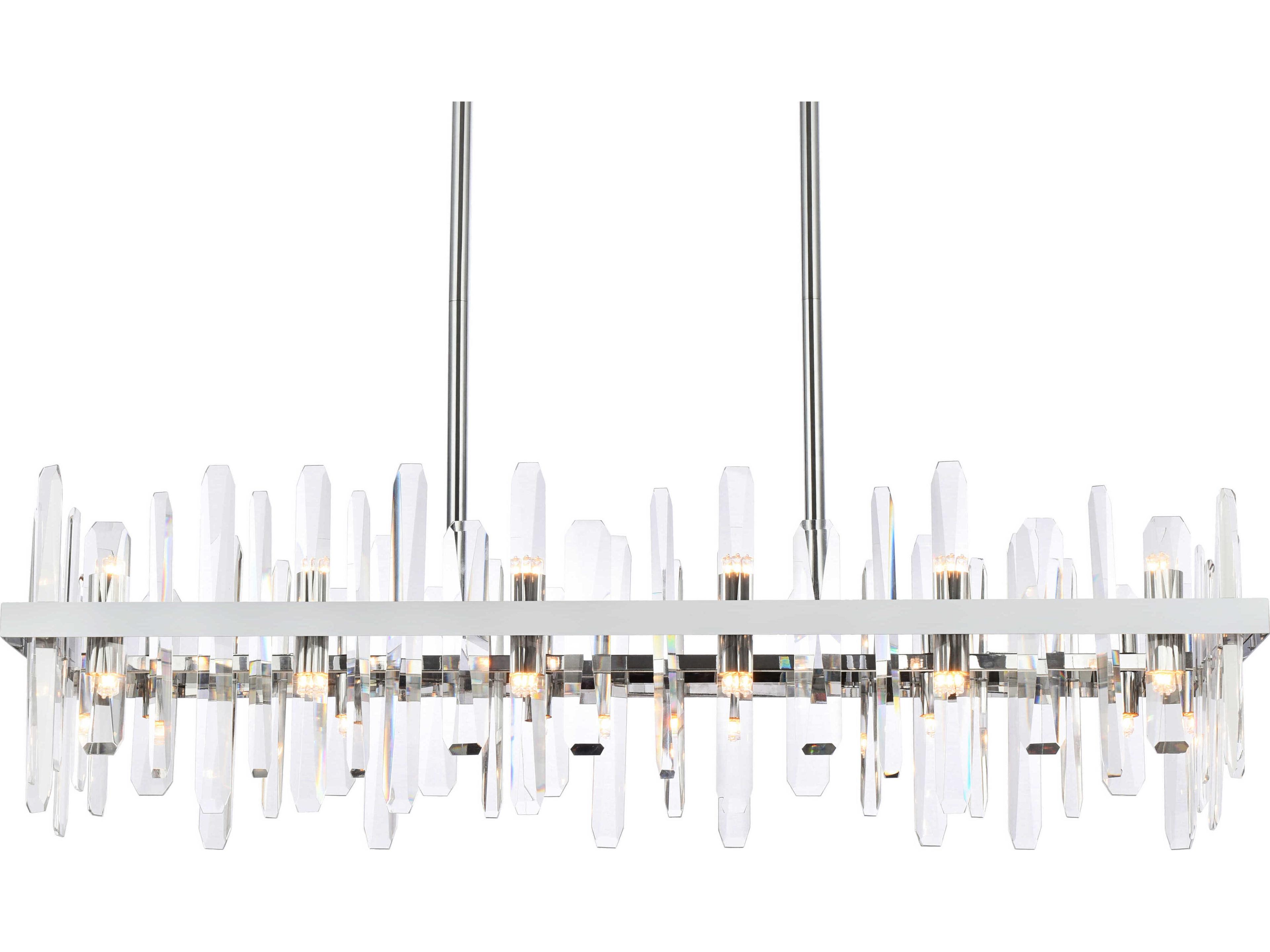 Elegant Lighting Serena 24-Light Chrome Crystal Linear Island Pendant