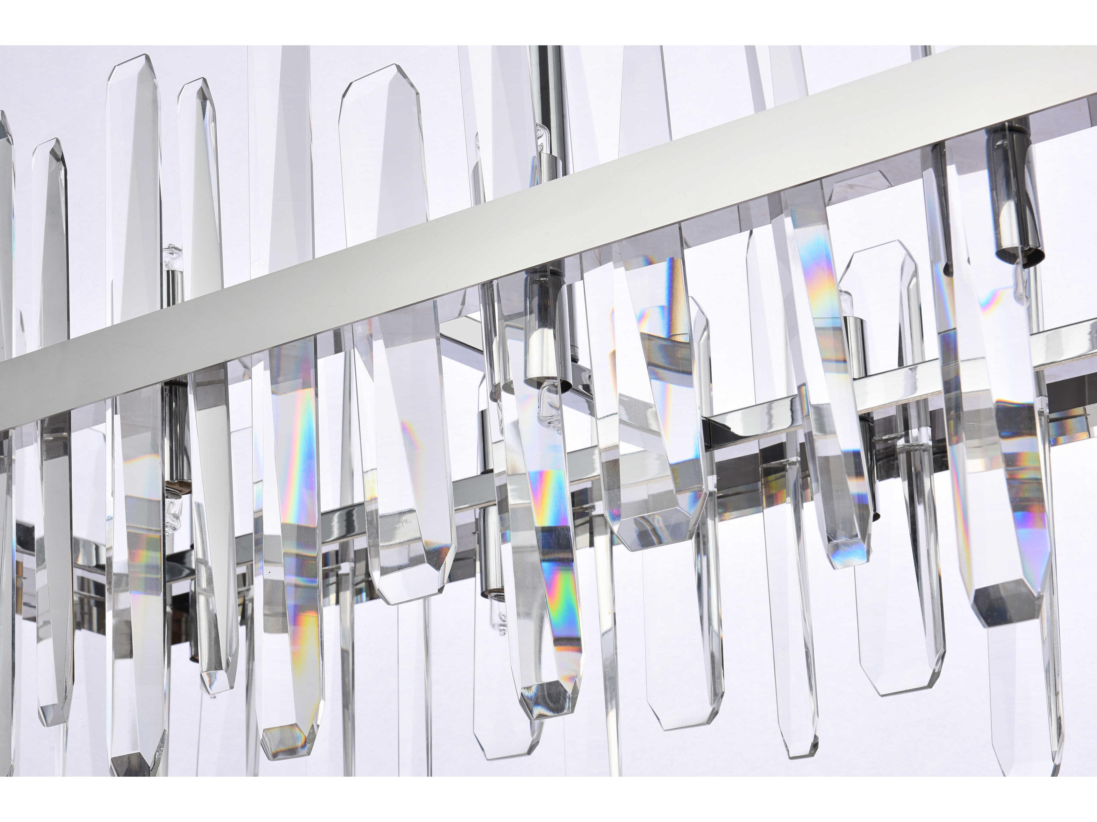 Elegant Lighting Serena 24-Light Chrome Crystal Linear Island Pendant
