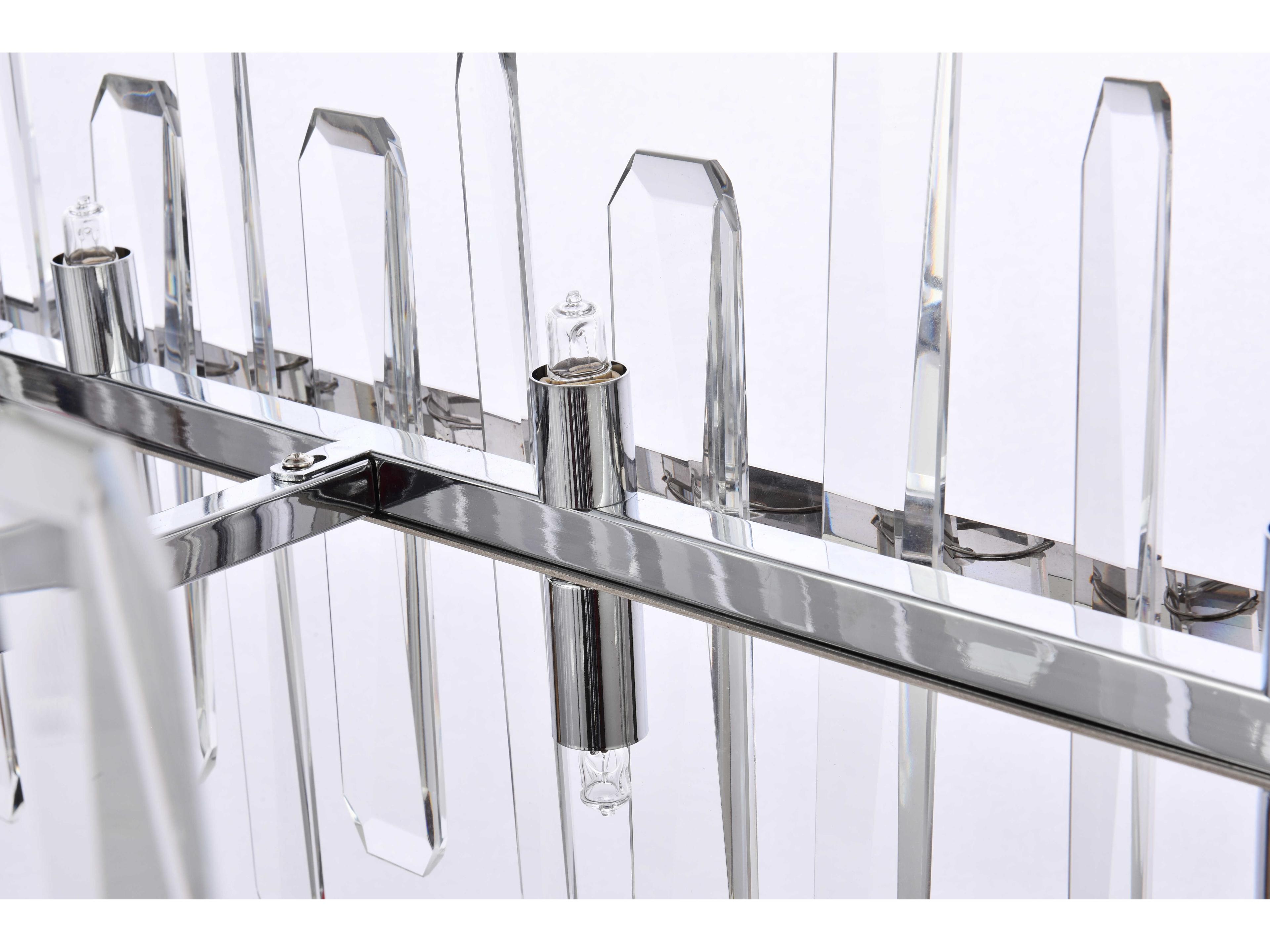 Elegant Lighting Serena 24-Light Chrome Crystal Linear Island Pendant