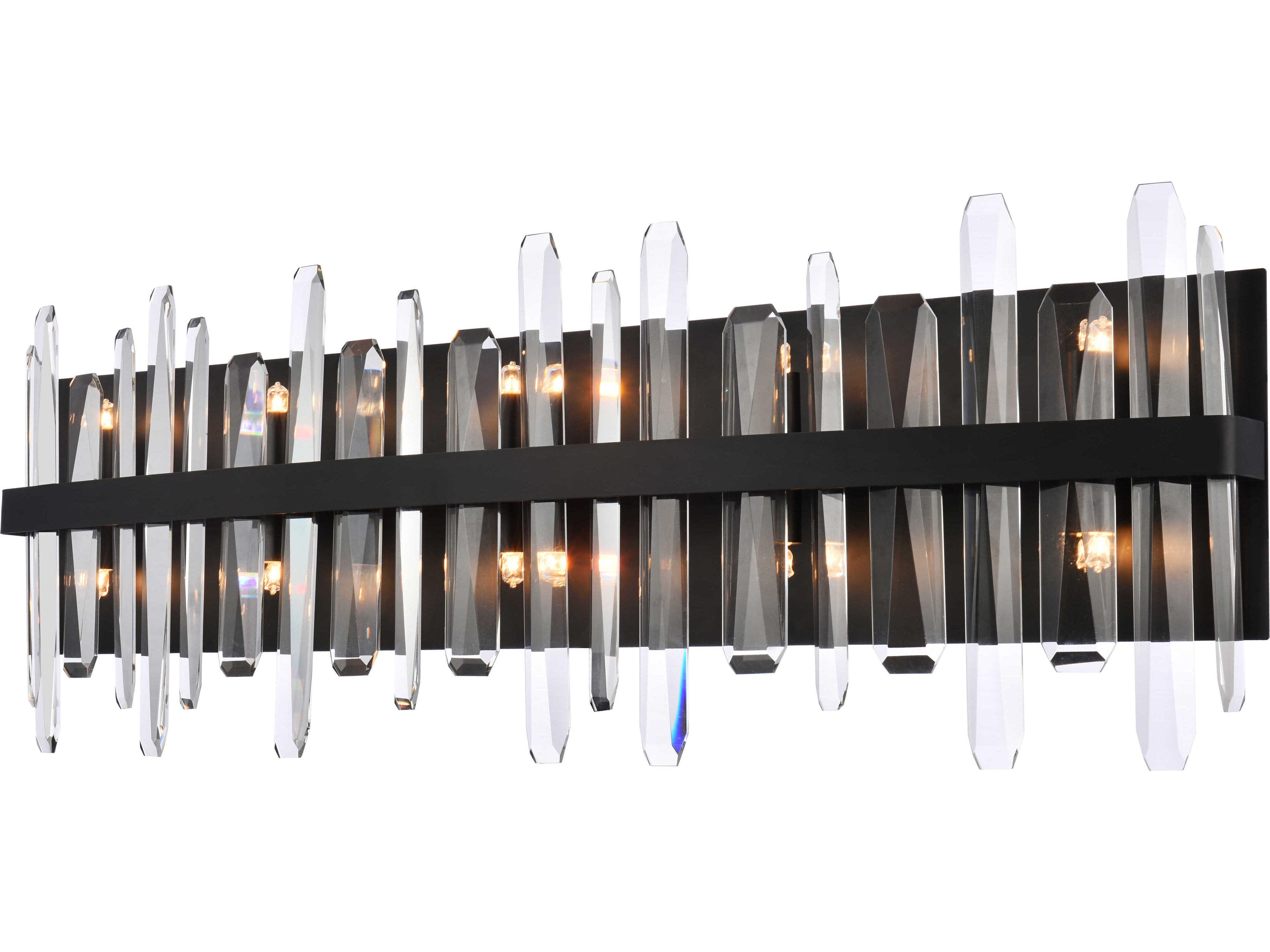 Elegant Lighting Serena 10-Light Black Crystal Vanity Light