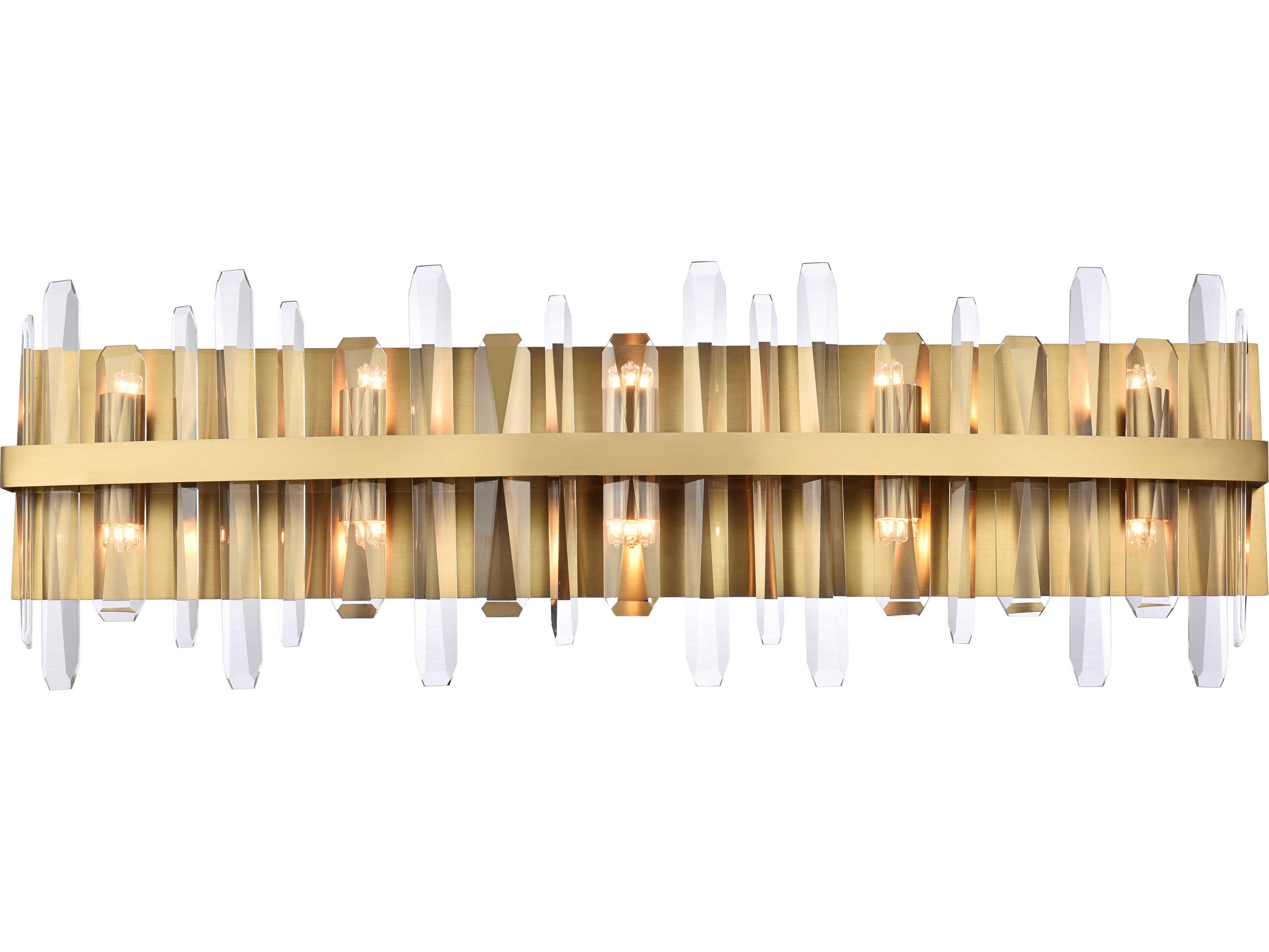 Elegant Lighting Serena 10-Light Satin Gold Crystal Vanity Light