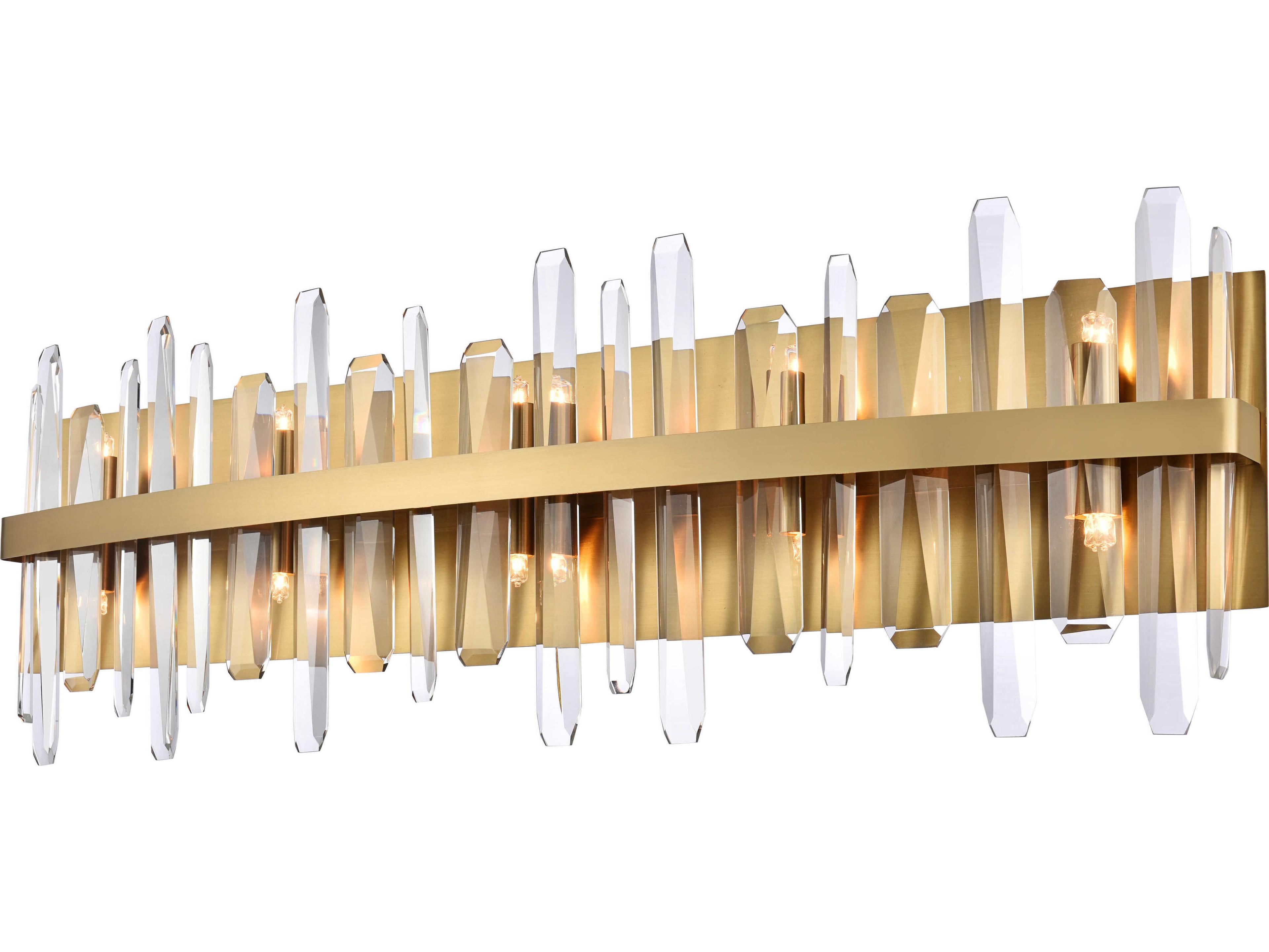 Elegant Lighting Serena 10-Light Satin Gold Crystal Vanity Light