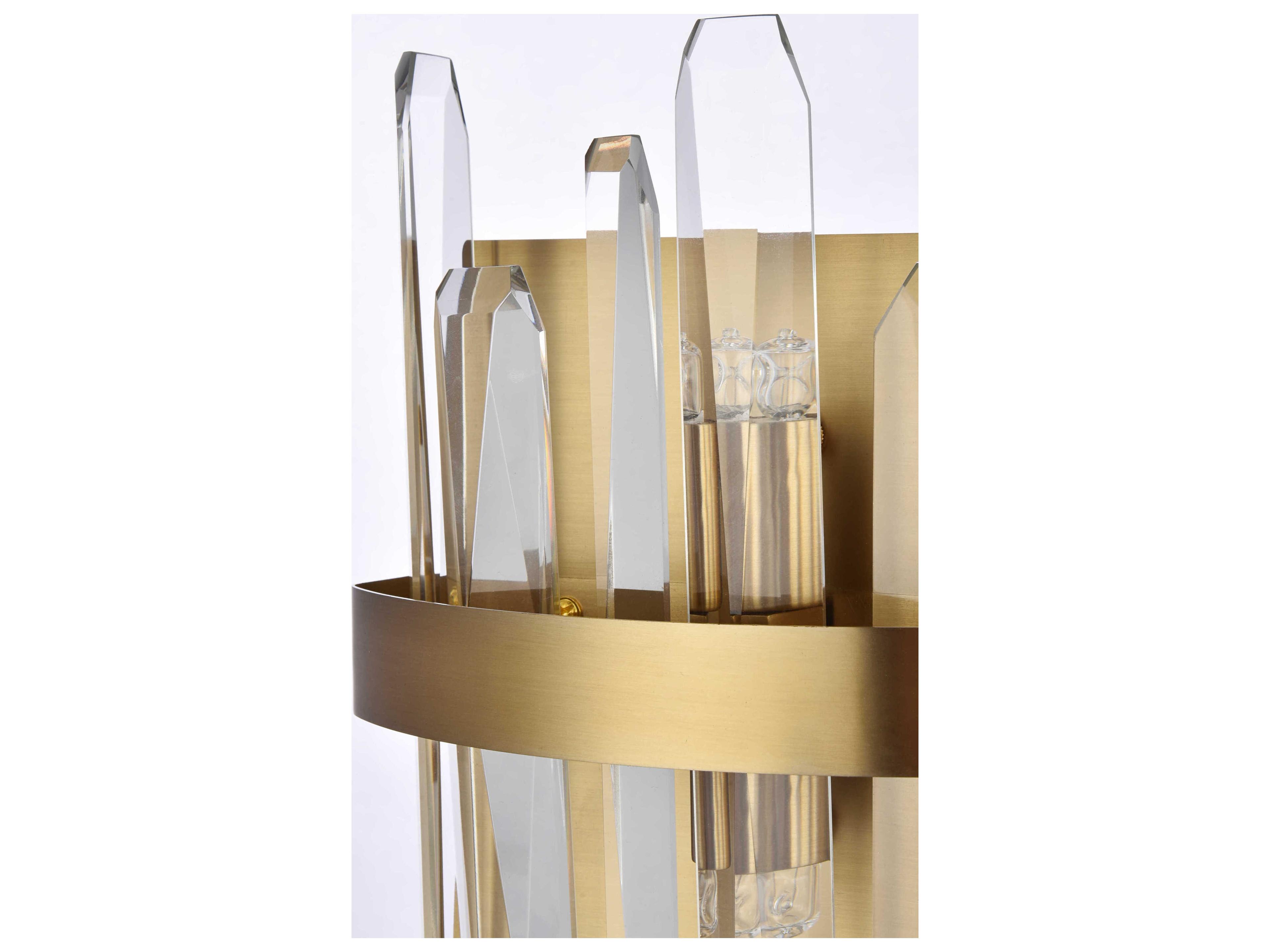 Elegant Lighting Serena 2-Light Satin Gold Crystal Wall Sconce