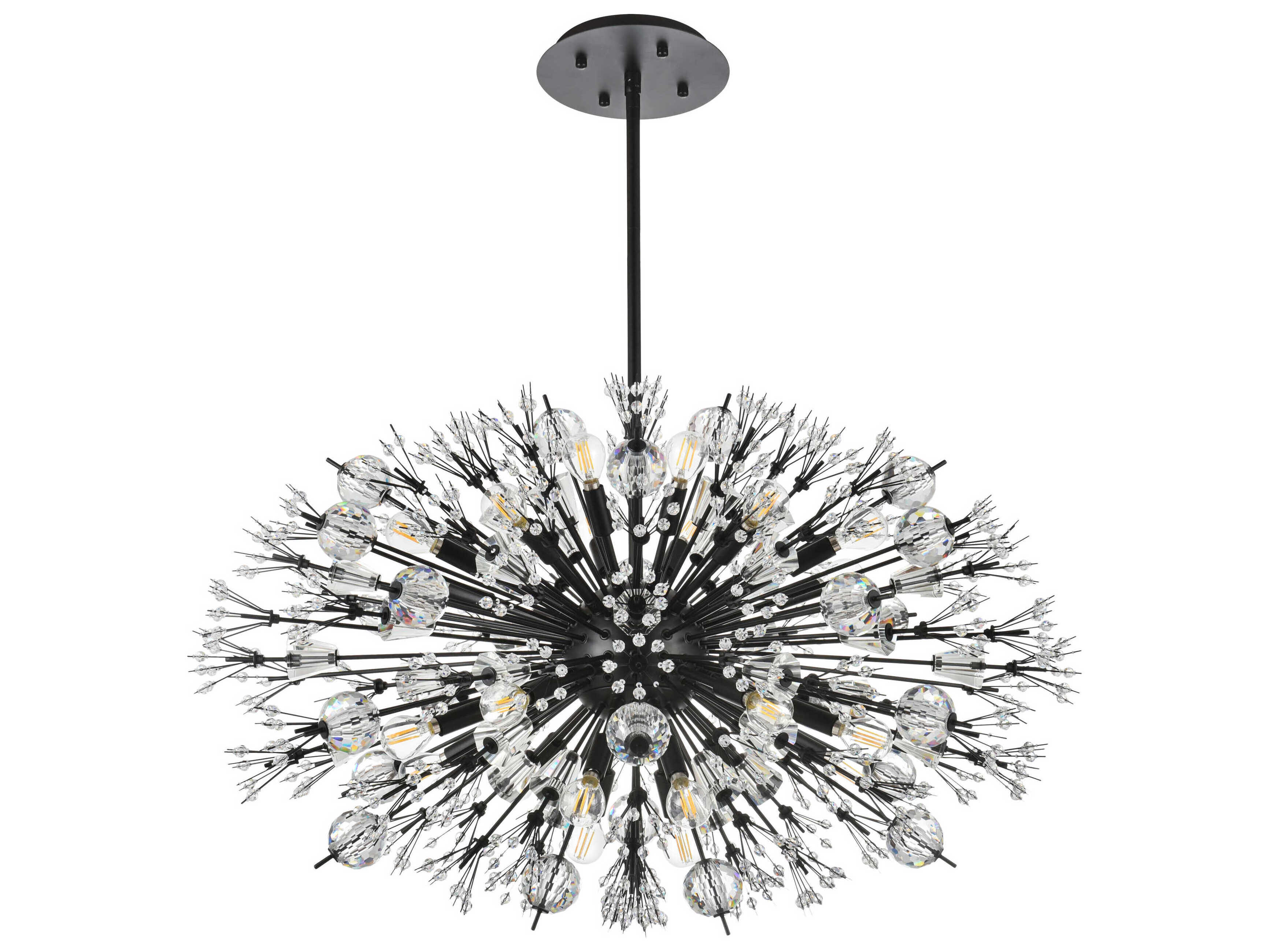Elegant Lighting Vera 24-Light Black Crystal Glass Sputnik Island Pendant